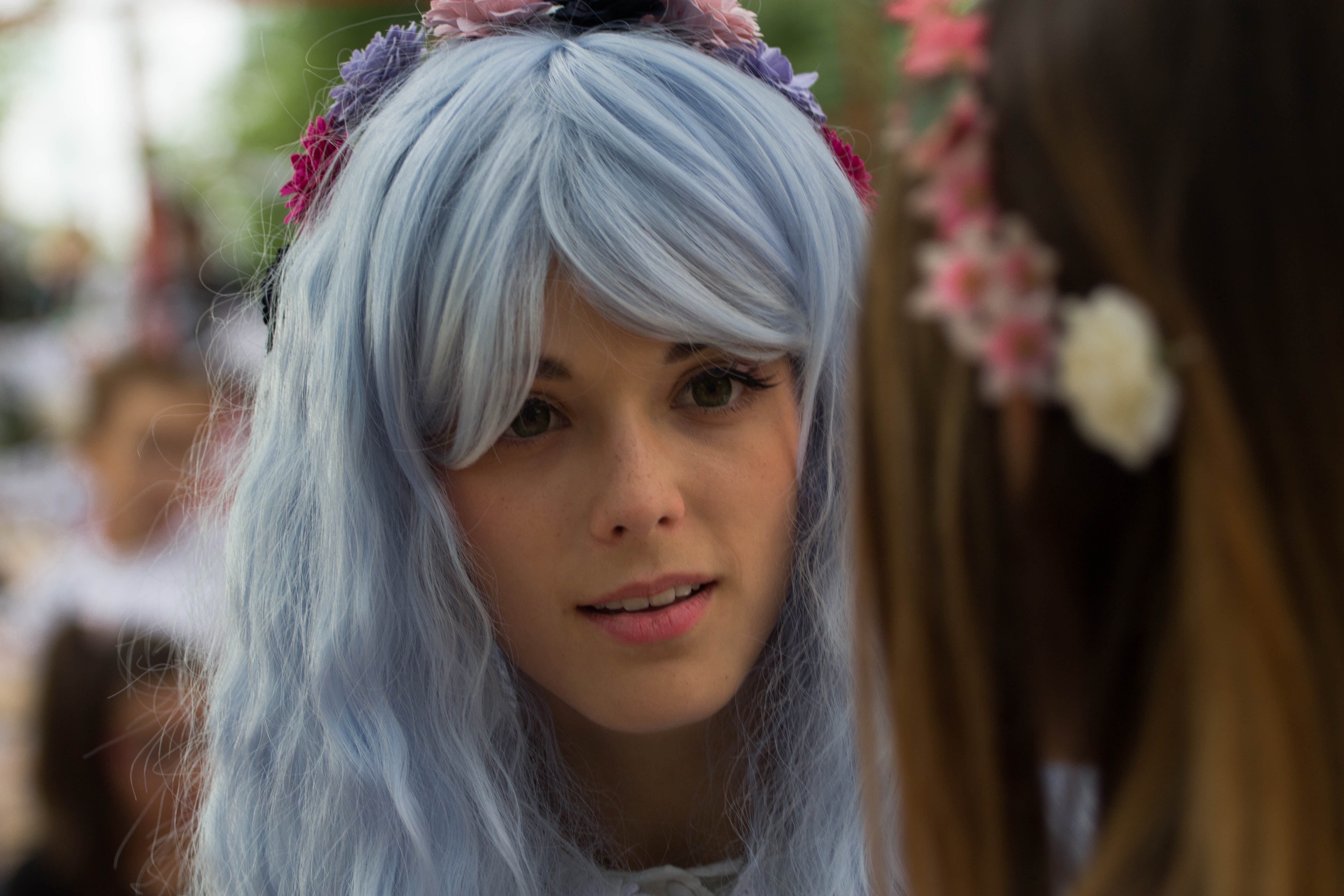 Baixe gratuitamente a imagem Bokeh, Cabelo Azul, Mulheres, Enfrentar, Cosplay na área de trabalho do seu PC