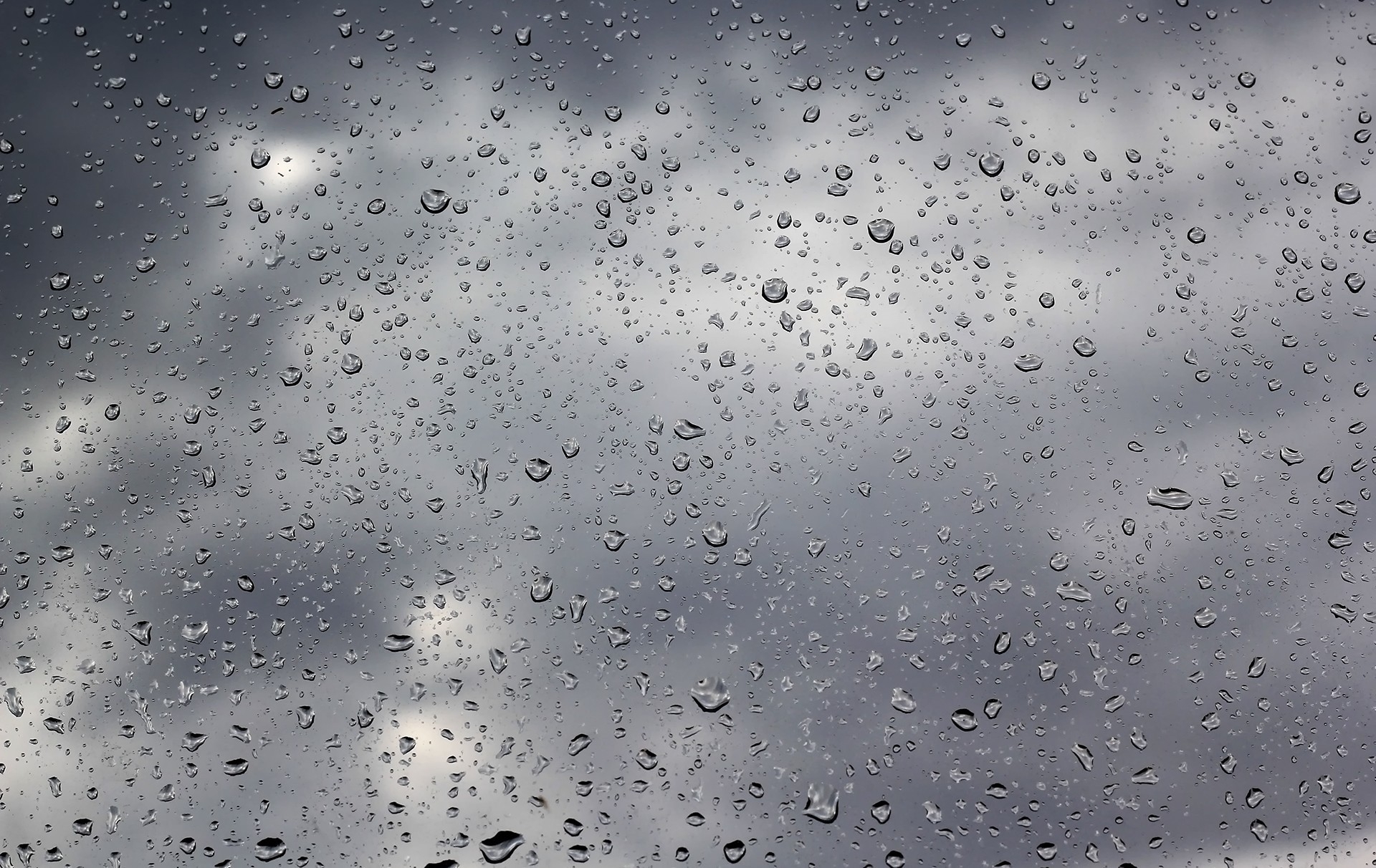 rain, drops, water, clouds, macro, glass, mainly cloudy, overcast