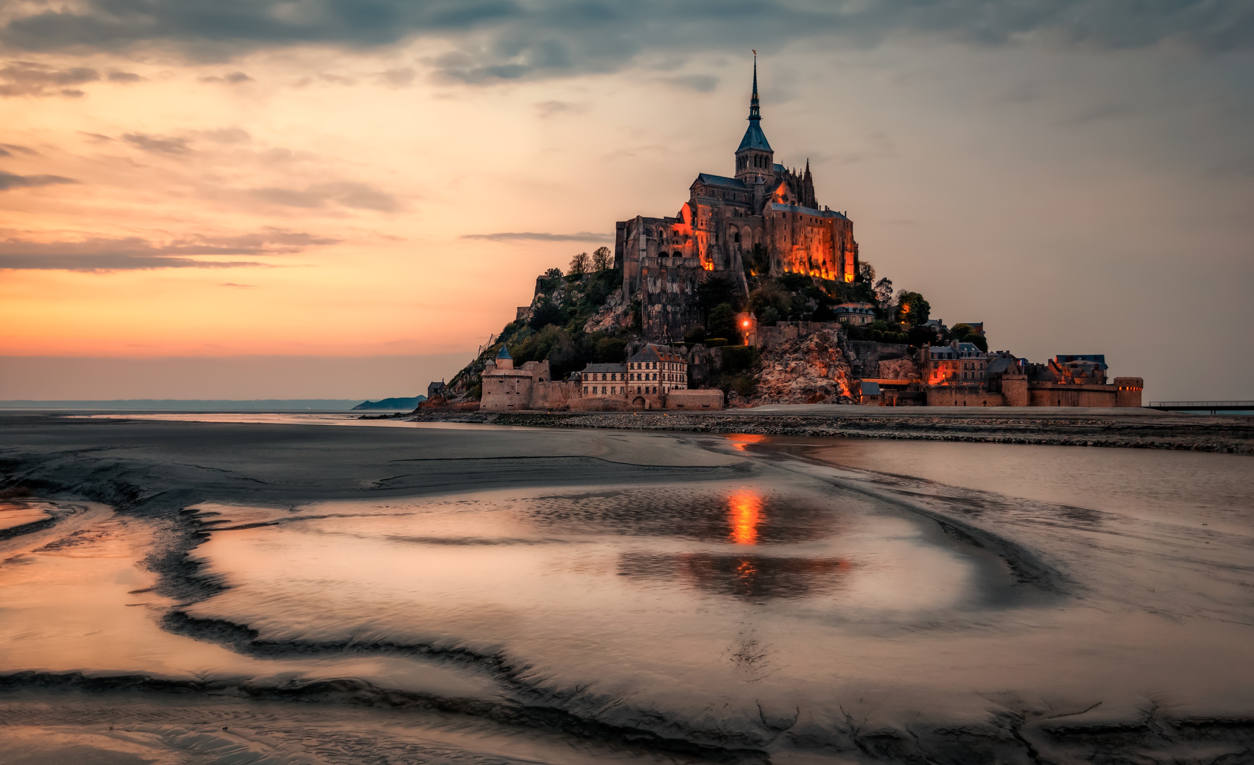 Free download wallpaper France, Mont Saint Michel, Monastery, Religious on your PC desktop