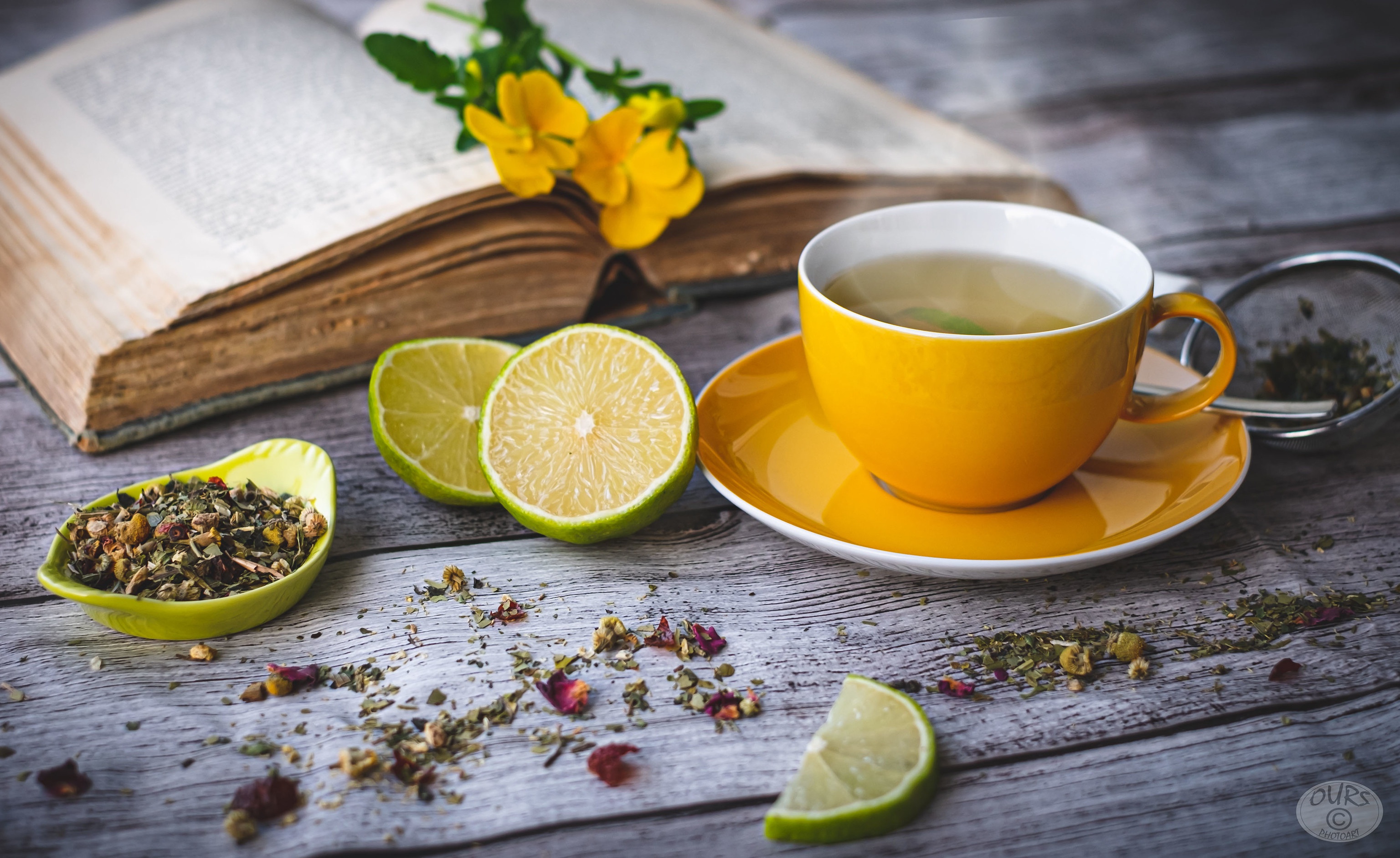 Download mobile wallpaper Food, Lime, Still Life, Cup, Drink, Tea for free.