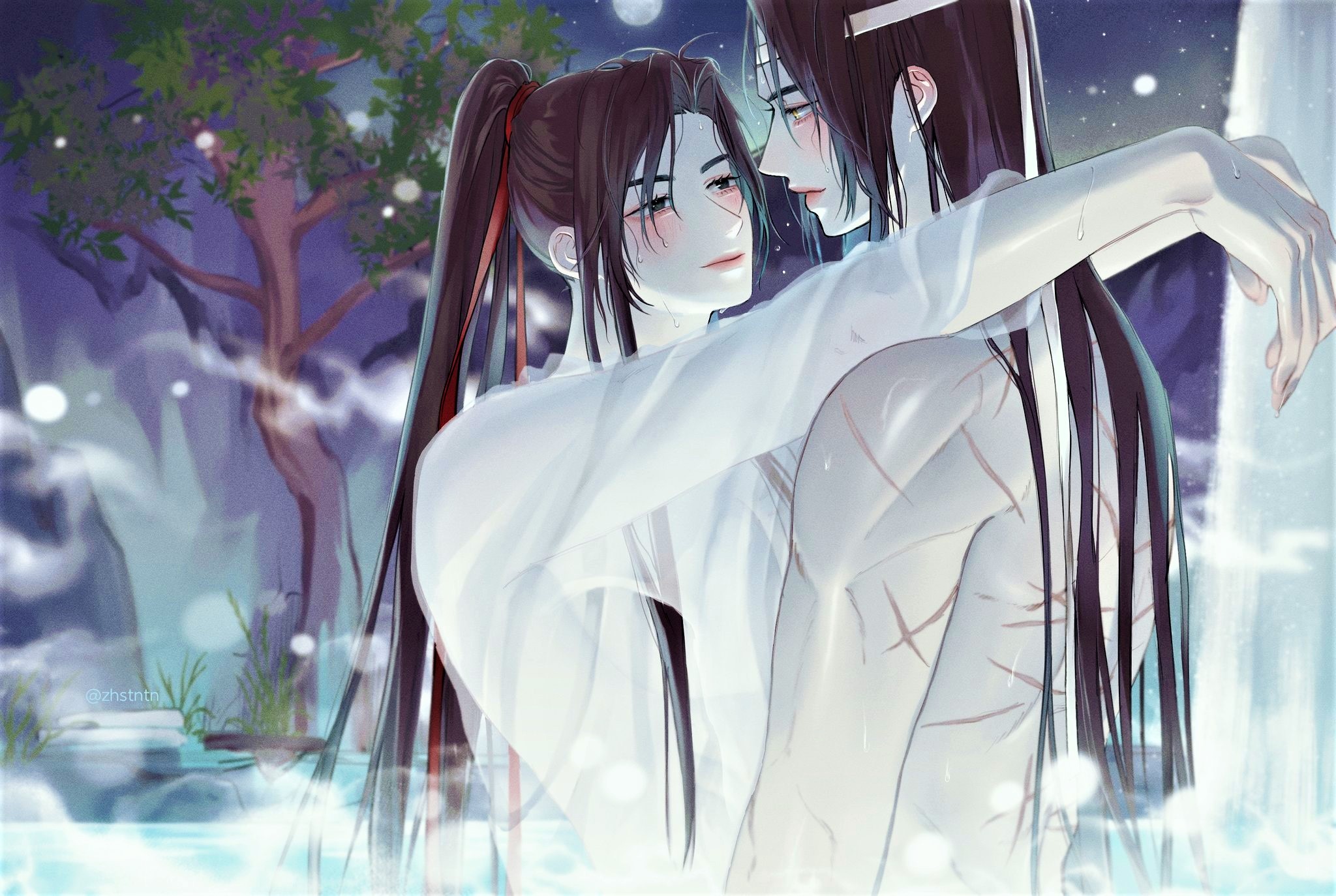 Handy-Wallpaper Animes, Lanzhan, Wei Yin, Lan Wangji, Wei Wuxian, Mo Dao Zu Shi kostenlos herunterladen.