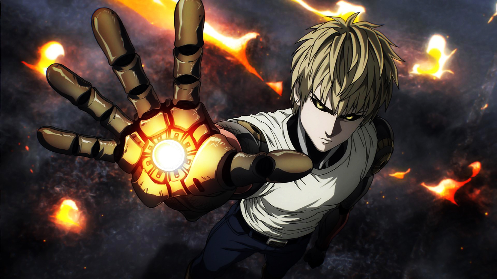 one punch man, anime, genos (one punch man)