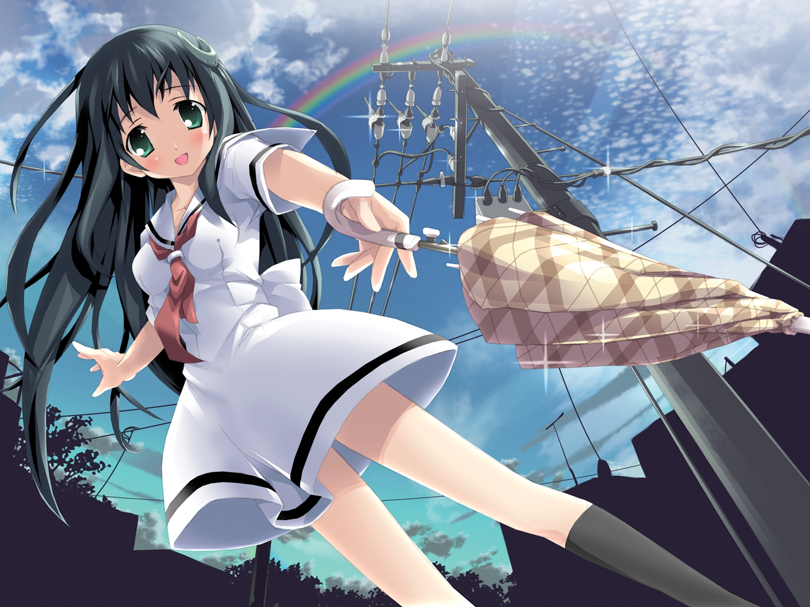 751403 Bild herunterladen animes, amesarasa, regenbogen, regenschirm - Hintergrundbilder und Bildschirmschoner kostenlos