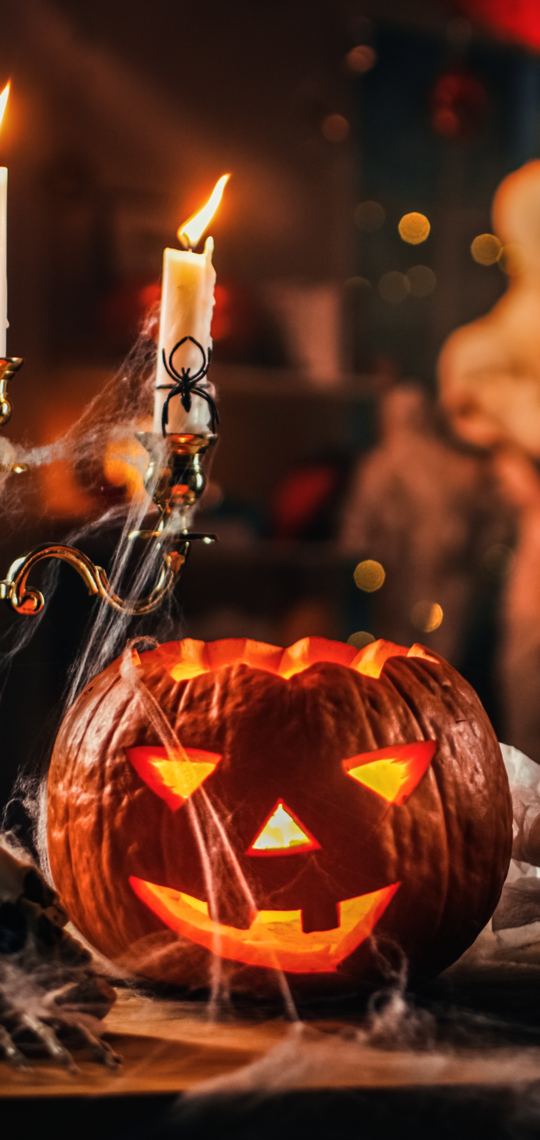 Download mobile wallpaper Halloween, Holiday, Candle, Jack O' Lantern for free.