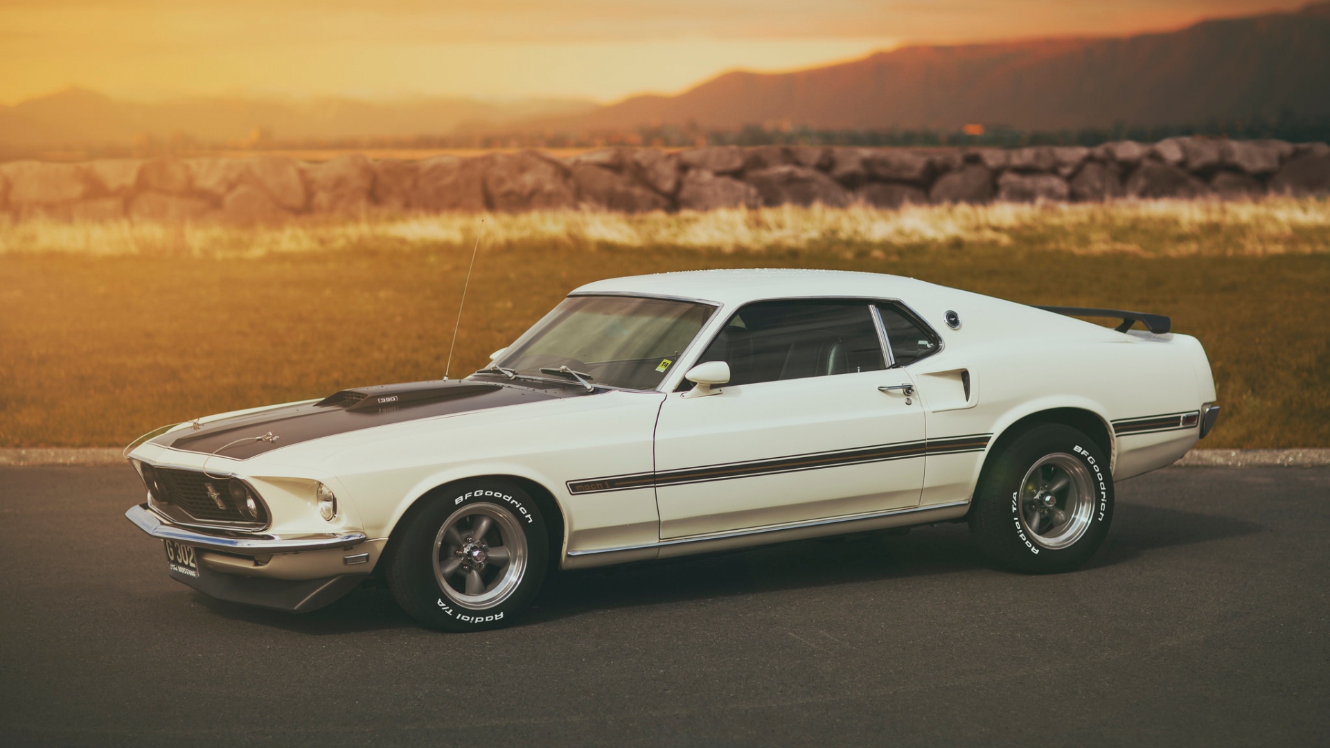 Download mobile wallpaper Ford, Car, Muscle Car, Fastback, Vehicles, Ford Mustang Mach 1, White Car for free.