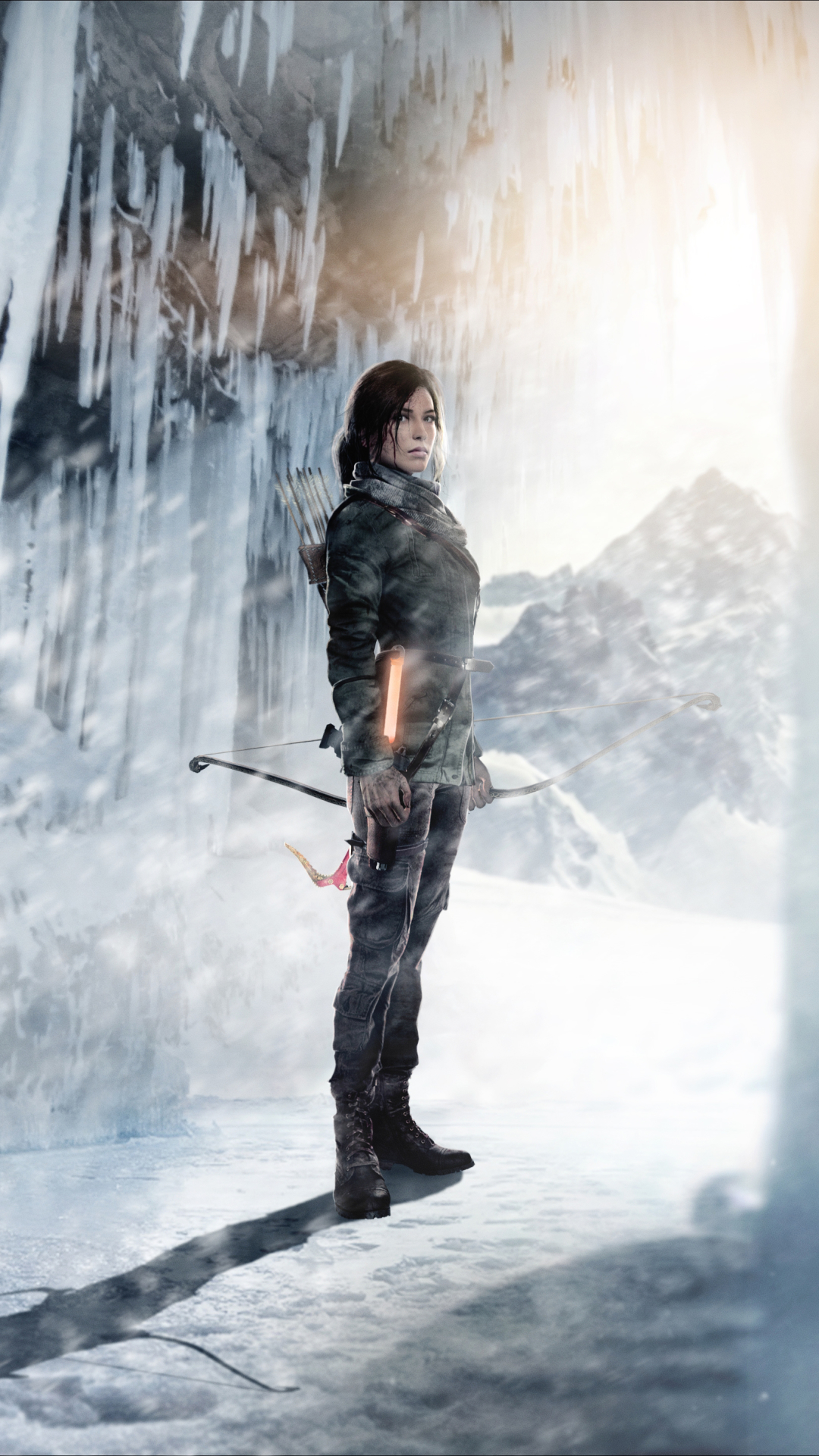 Download mobile wallpaper Winter, Ice, Tomb Raider, Video Game, Woman Warrior, Lara Croft, Rise Of The Tomb Raider for free.