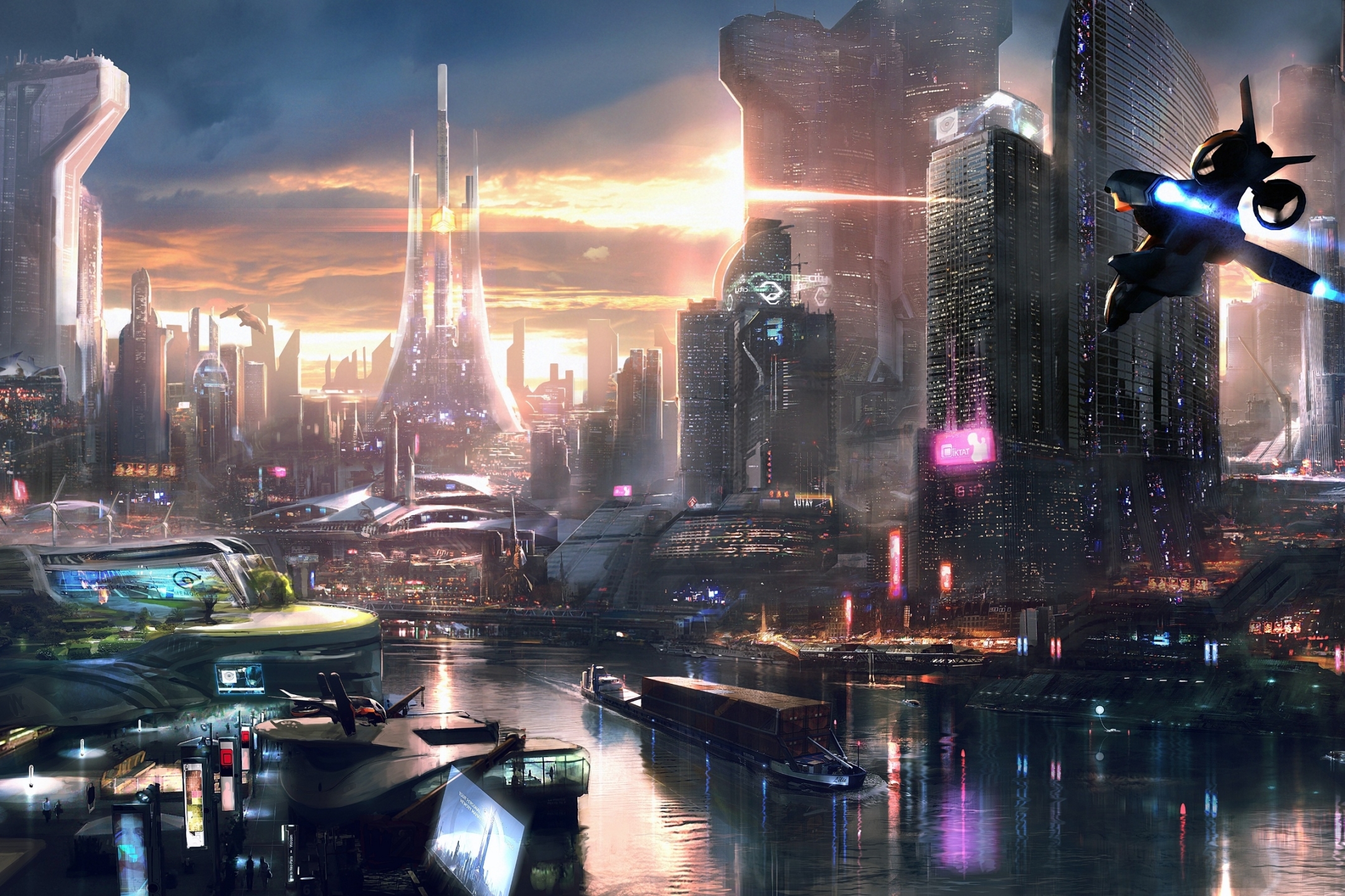 Download mobile wallpaper City, Sci Fi, Spaceship, Video Game, Adrift for free.