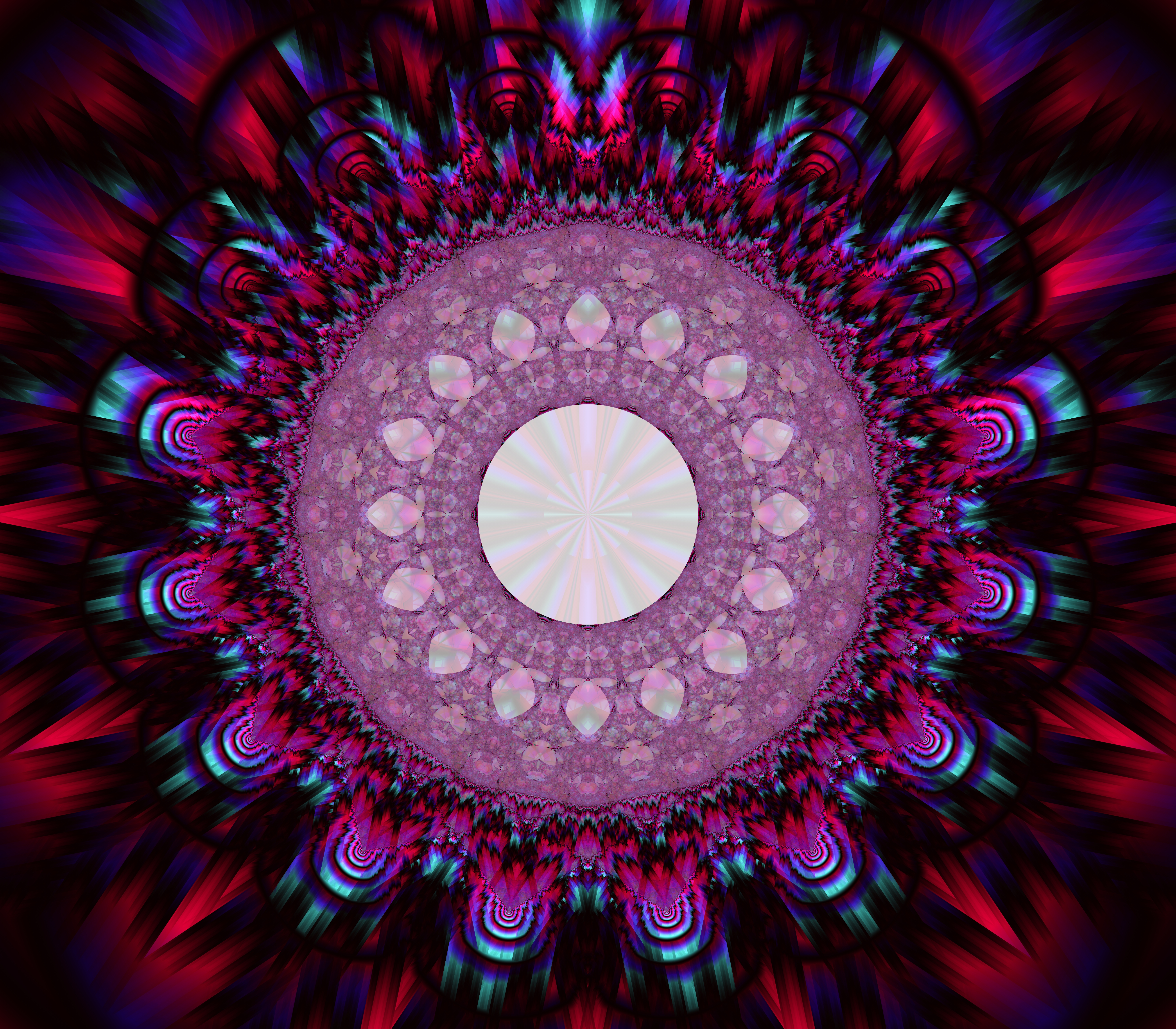 Download mobile wallpaper Fractal, Distortion, Motley, Circle, Multicolored, Pattern, Abstract for free.
