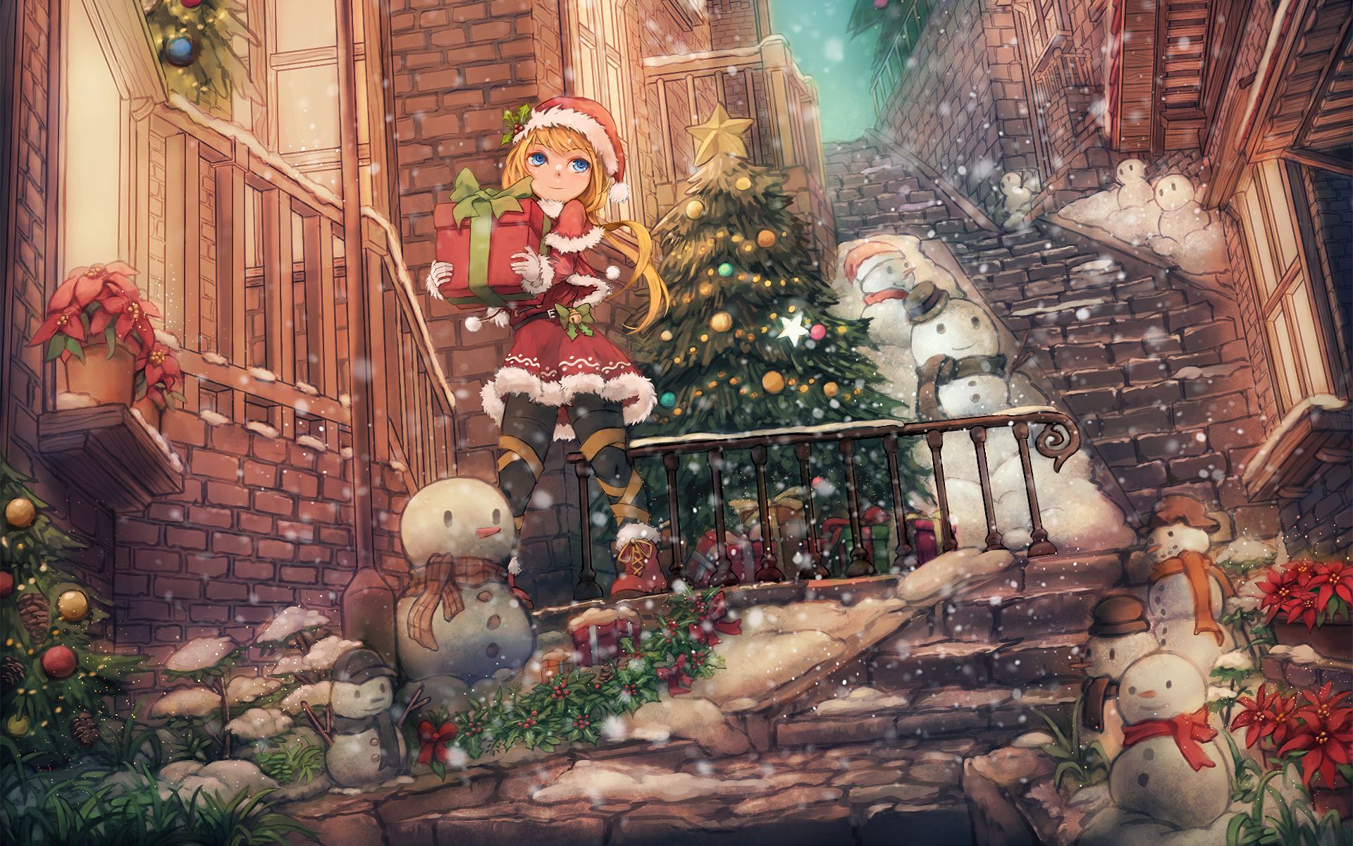 Laden Sie das Weihnachten, Animes-Bild kostenlos auf Ihren PC-Desktop herunter