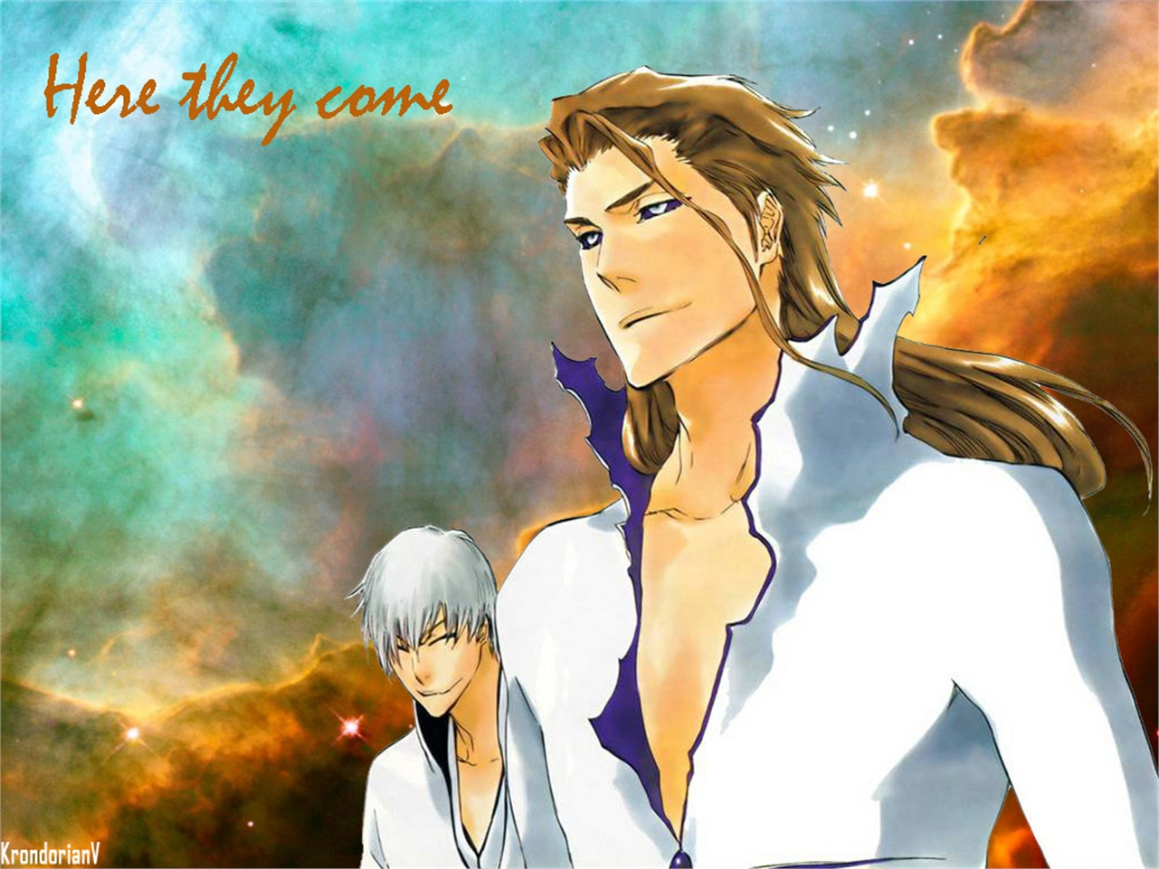 Handy-Wallpaper Bleach, Animes, Sōsuke Aizen, Gin Ichimaru kostenlos herunterladen.