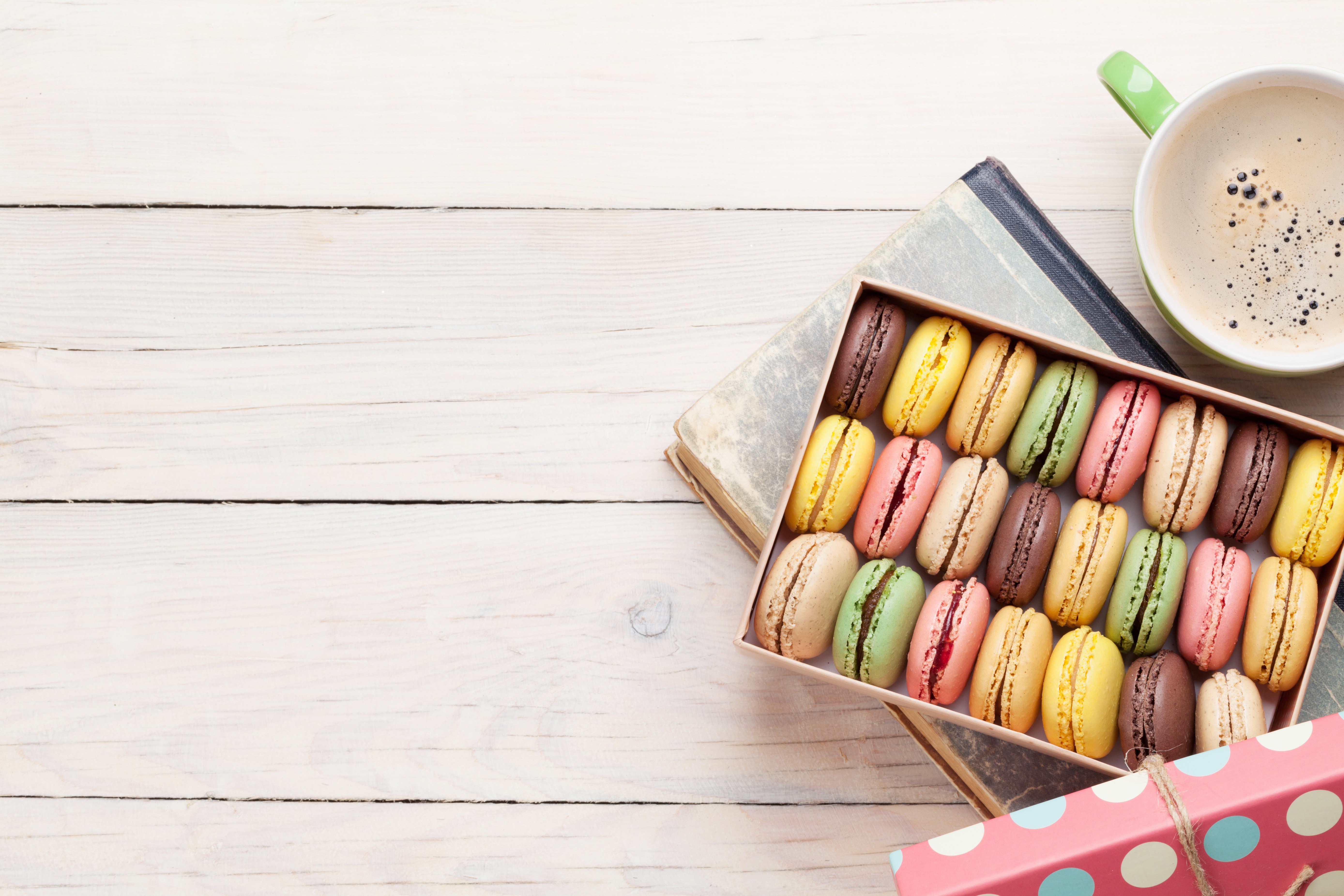 Download mobile wallpaper Food, Coffee, Still Life, Sweets, Macaron for free.