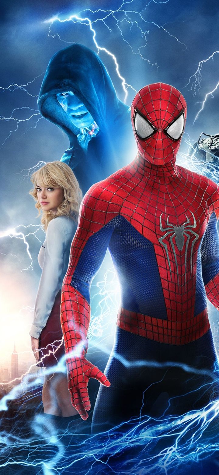 Handy-Wallpaper Emma Stone, Filme, Superheld, Spider Man, Gwen Stacy, The Amazing Spider Man 2: Rise Of Electro, Electro (Marvel Comics), Harry Osborn kostenlos herunterladen.