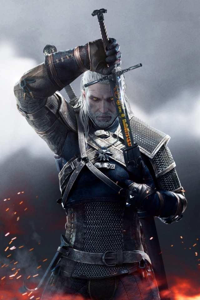 Download mobile wallpaper Warrior, Yellow Eyes, Sword, Video Game, White Hair, The Witcher, Geralt Of Rivia, The Witcher 3: Wild Hunt for free.