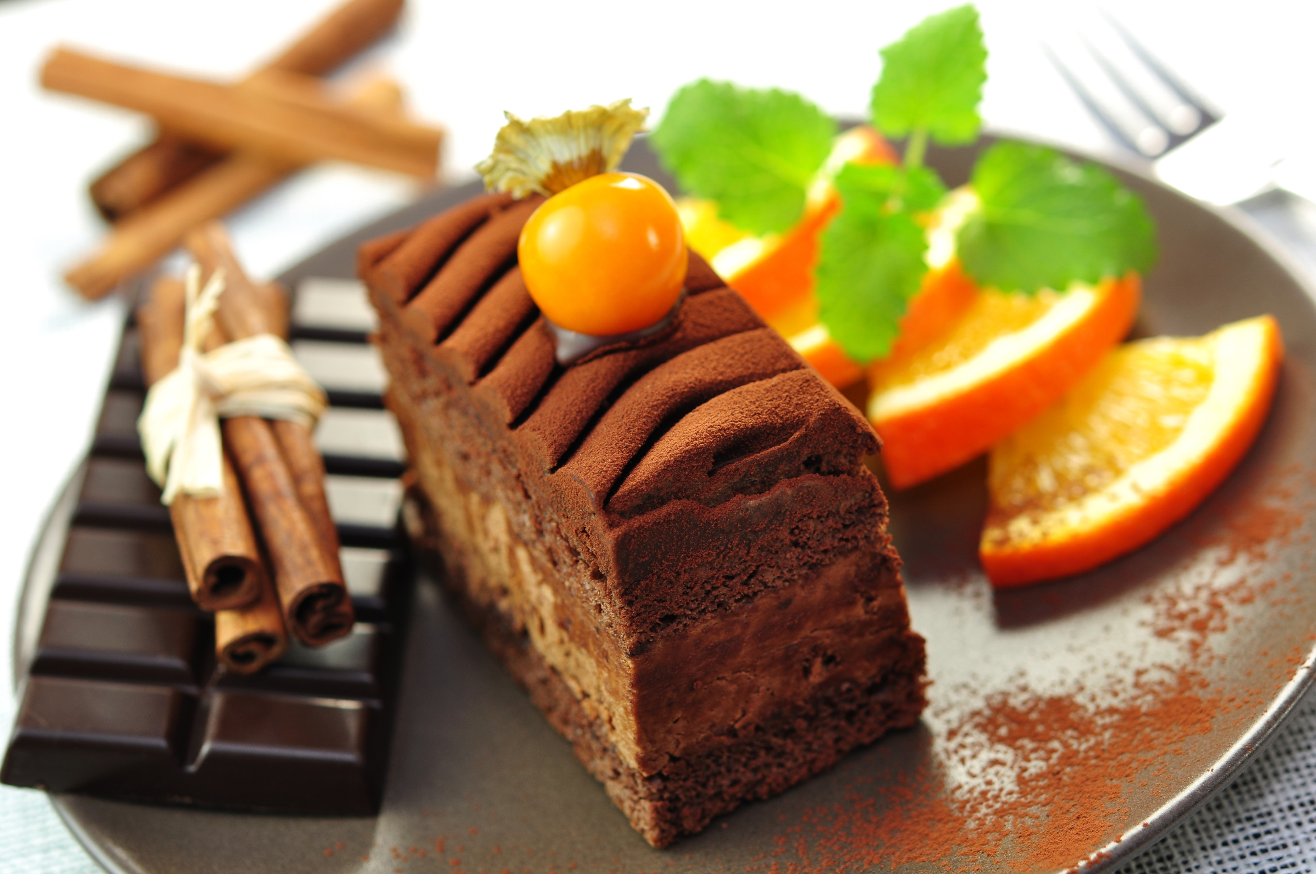 cake, citrus, food, cinnamon, decoration wallpapers for tablet