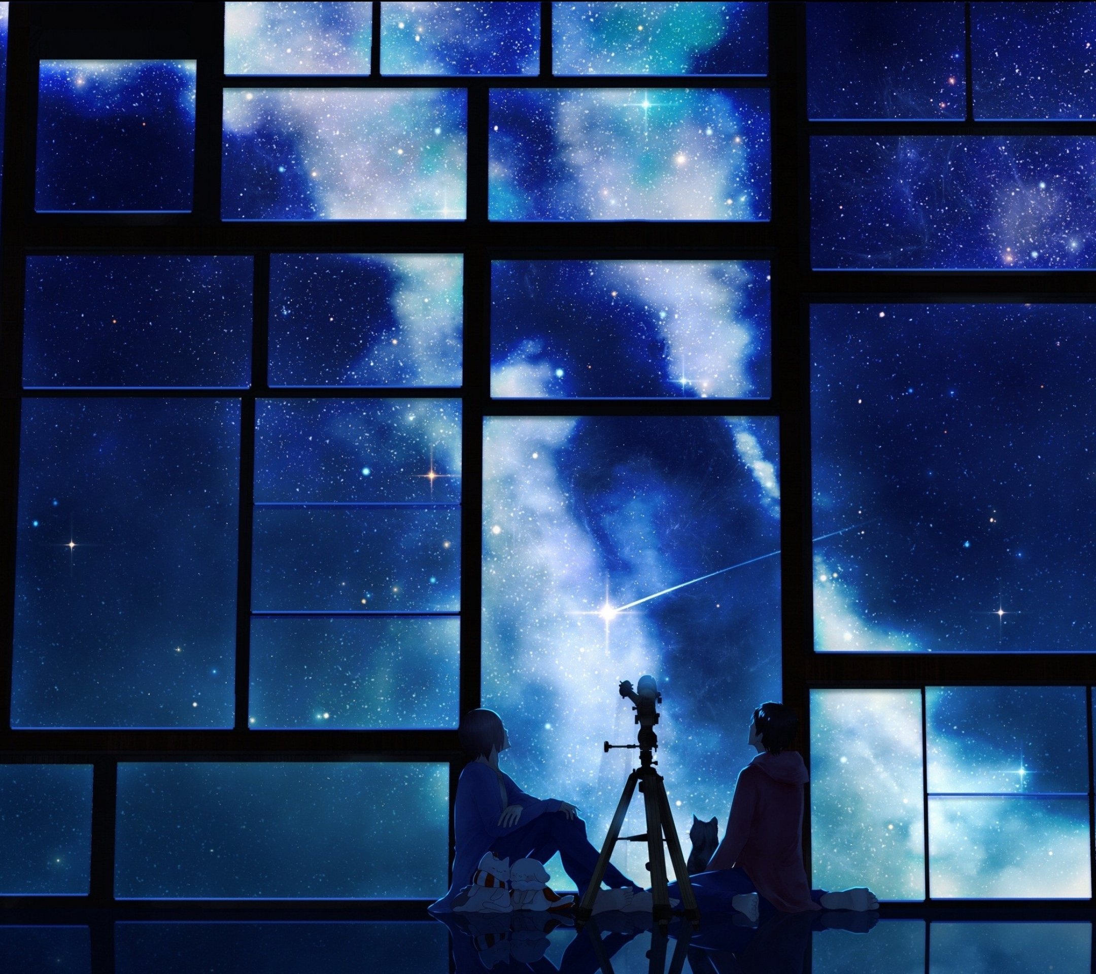 Download mobile wallpaper Anime, Stars, Night, Original for free.