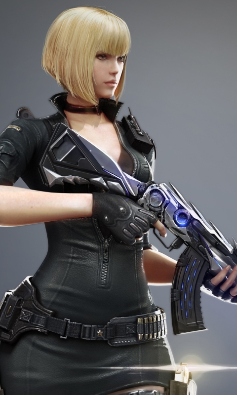 video game, crossfire, weapon, woman warrior, blonde, ak 47, short hair wallpapers for tablet