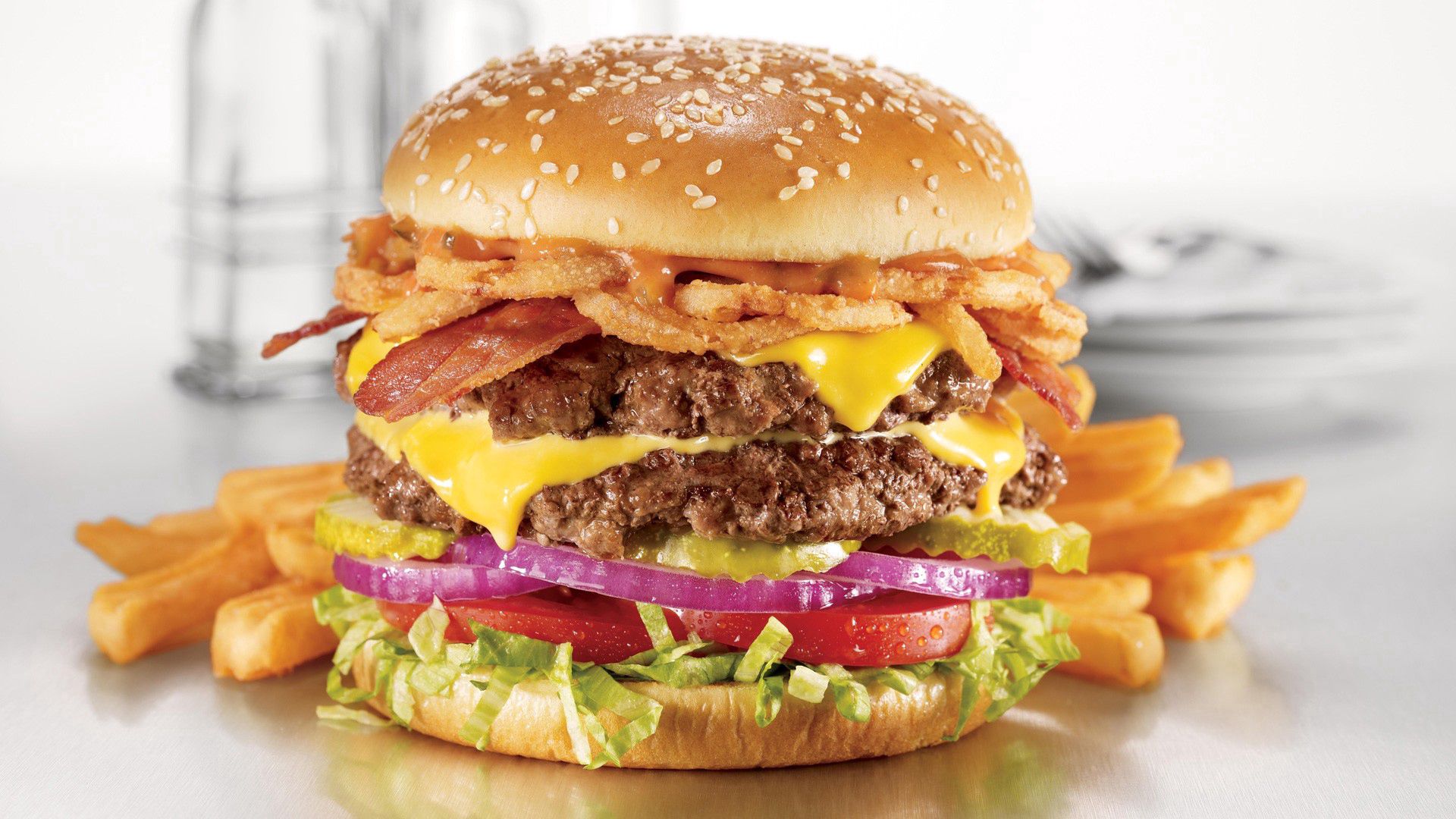 burger, meat, cheese, bun, food, cutlet download HD wallpaper