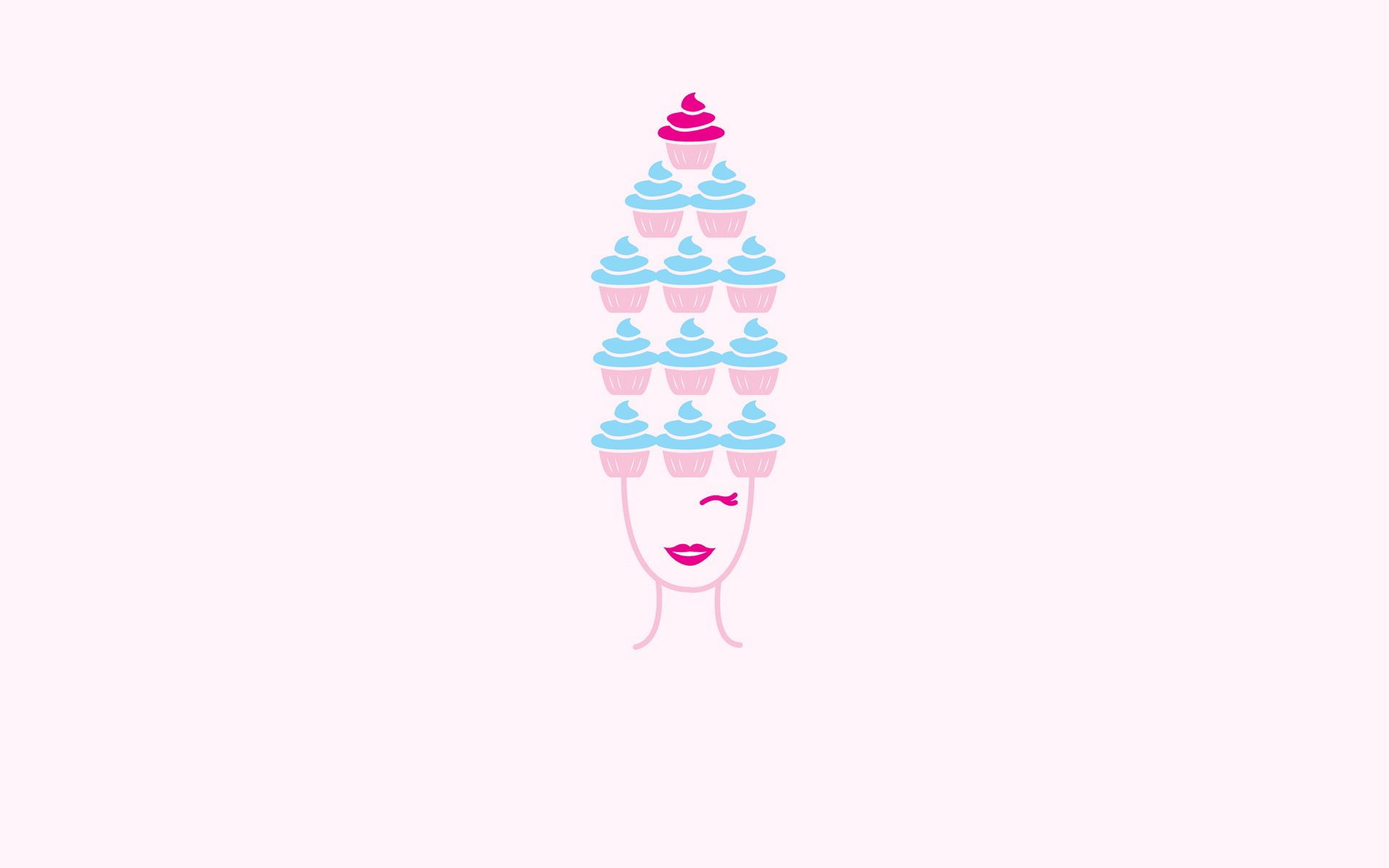Download mobile wallpaper Sweet, Cake, Face, Girl, Vector for free.