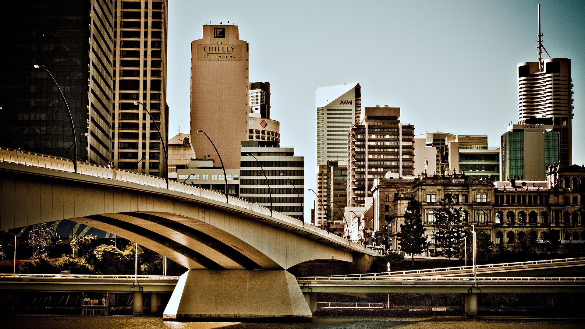 Handy-Wallpaper Brücke, Australien, Gebäude, Städte, Flüsse kostenlos herunterladen.