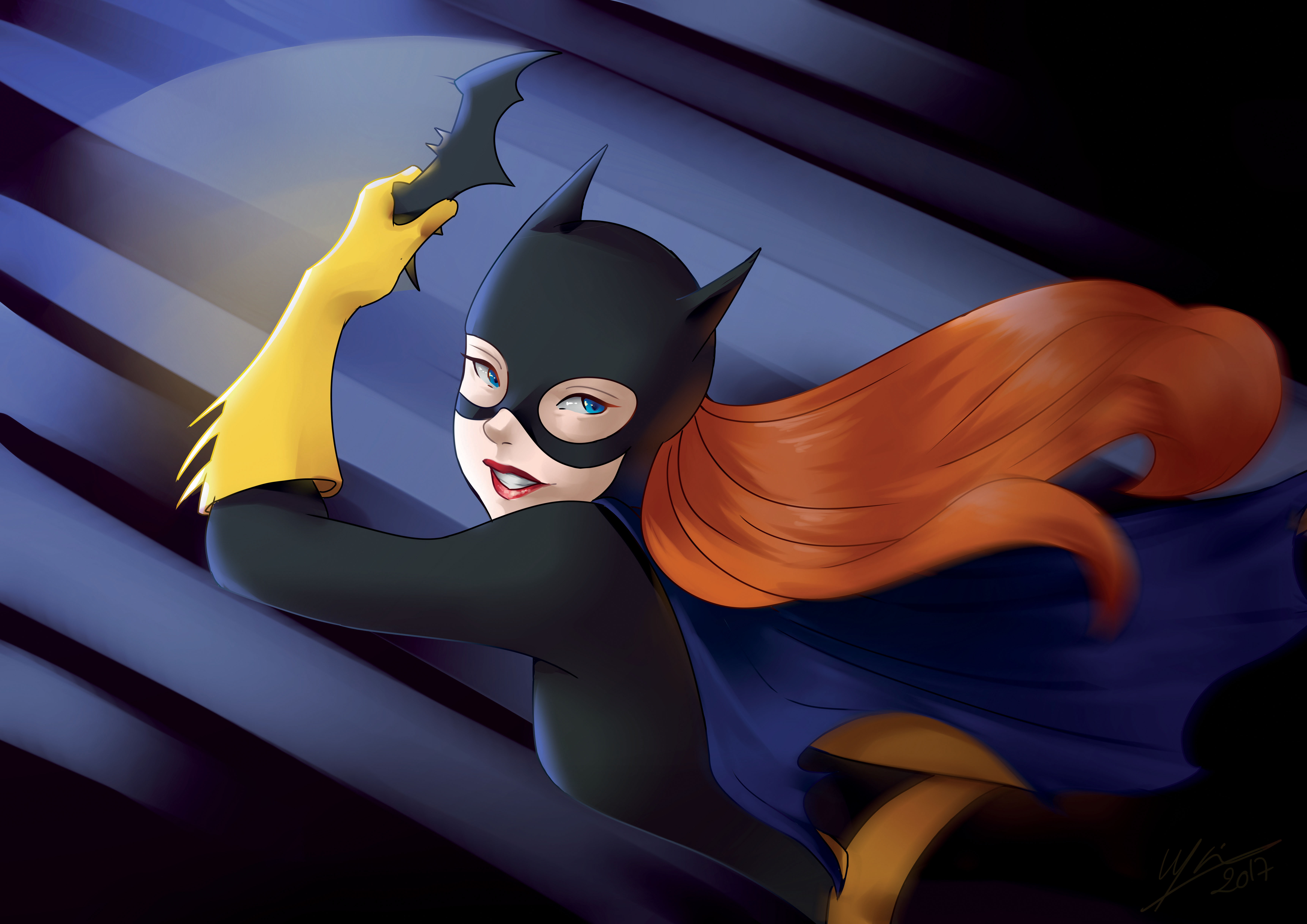 Download mobile wallpaper Batman, Blue Eyes, Comics, Dc Comics, Orange Hair, Batgirl for free.