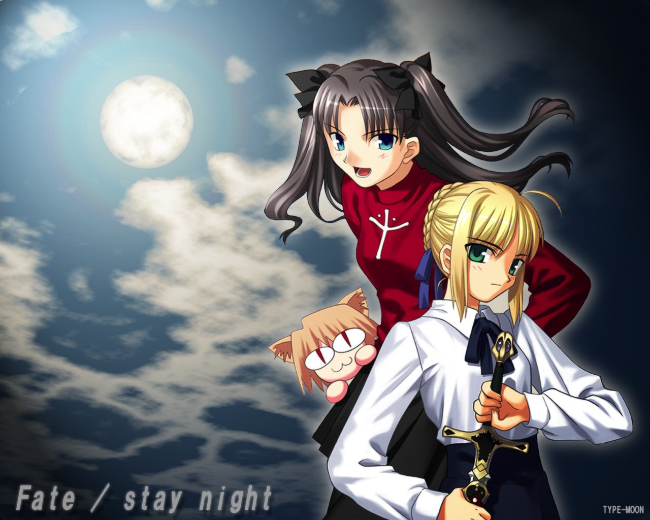 Download mobile wallpaper Anime, Saber (Fate Series), Fate/stay Night, Rin Tohsaka for free.