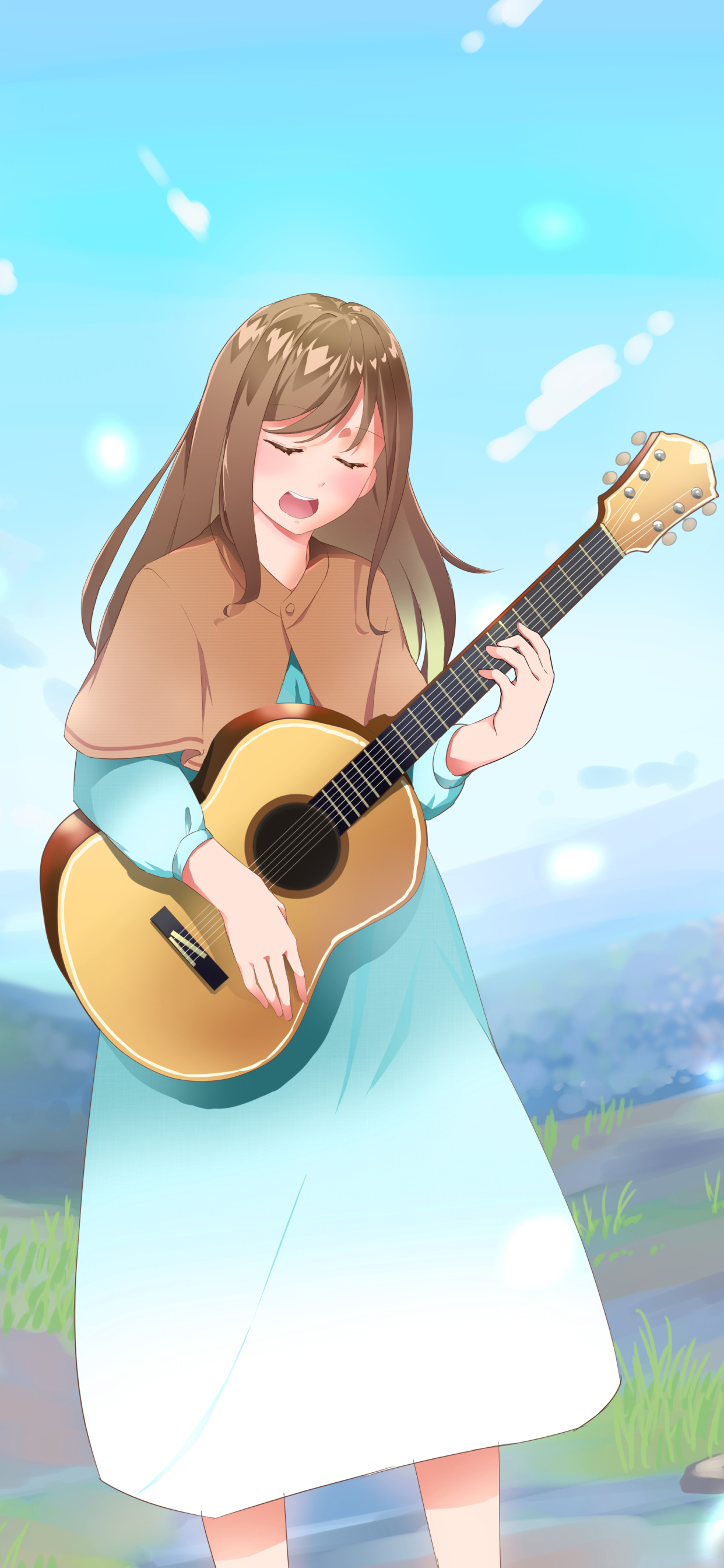 Download mobile wallpaper Music, Anime, Guitar for free.