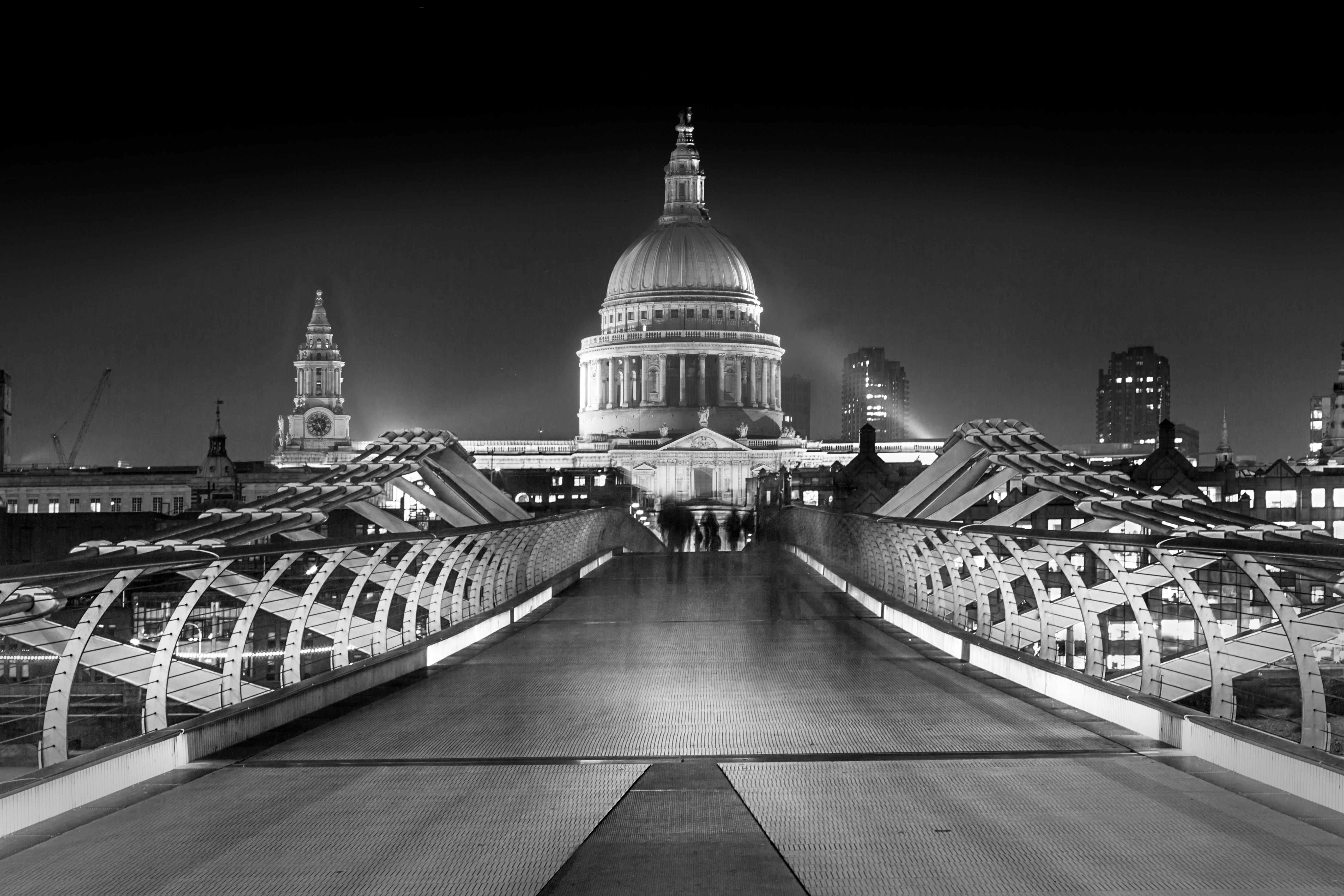 religious, st paul's cathedral, black & white, cathedral, dome, night, cathedrals