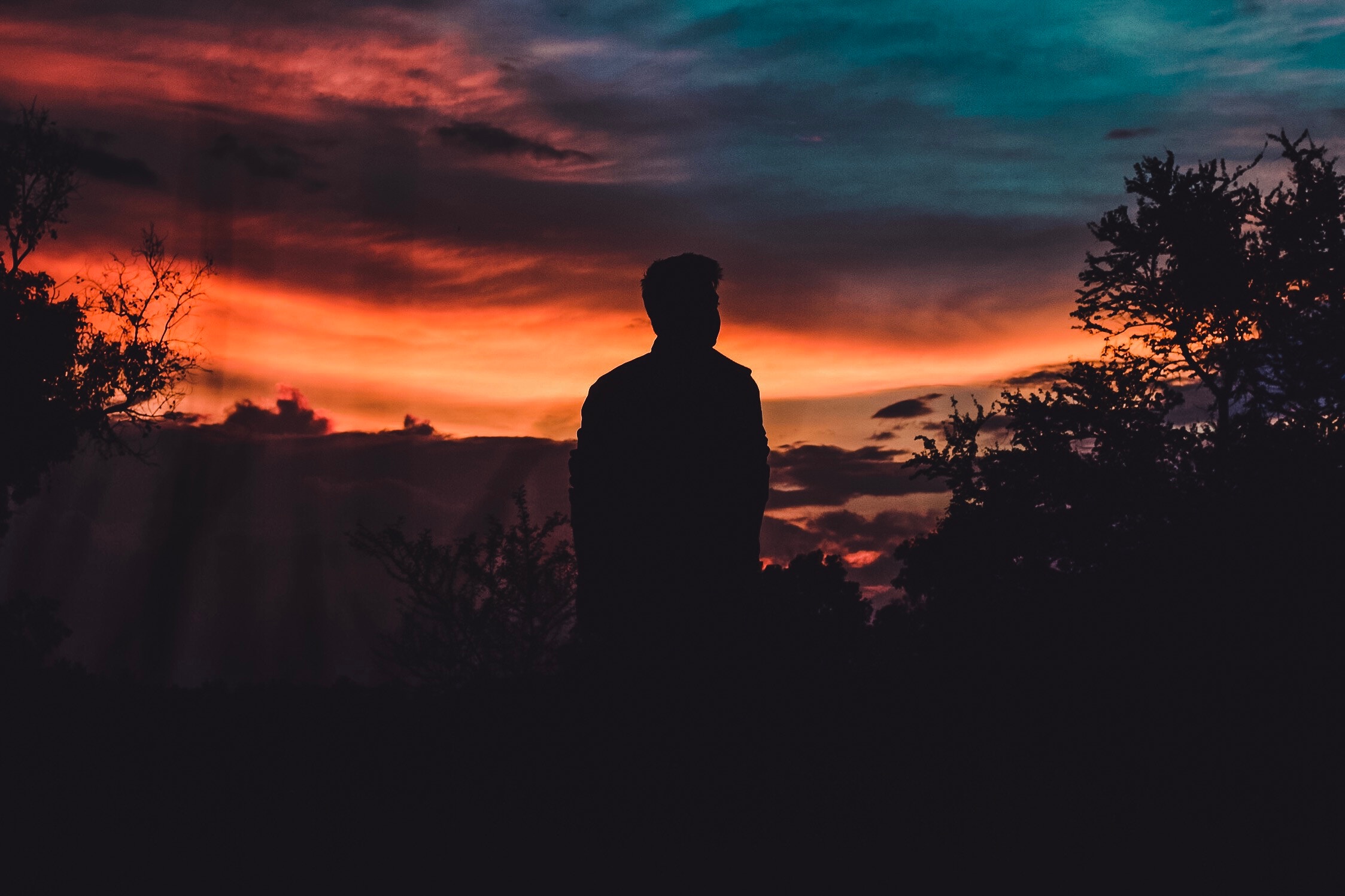 android sunset, human, person, dark, sky, silhouette
