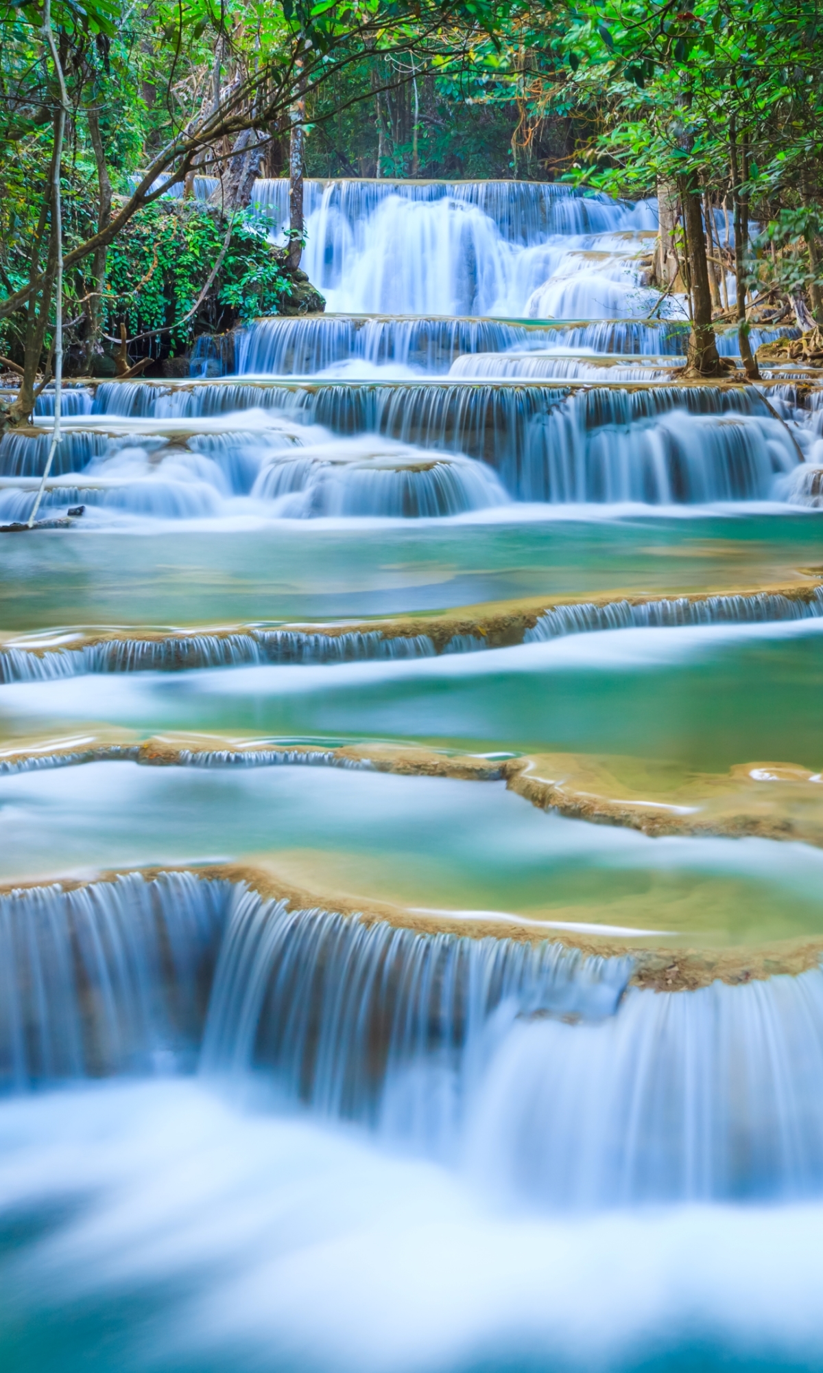 thailand, earth, erawan waterfall, waterfall, erawan national park, tenasserim hills, waterfalls