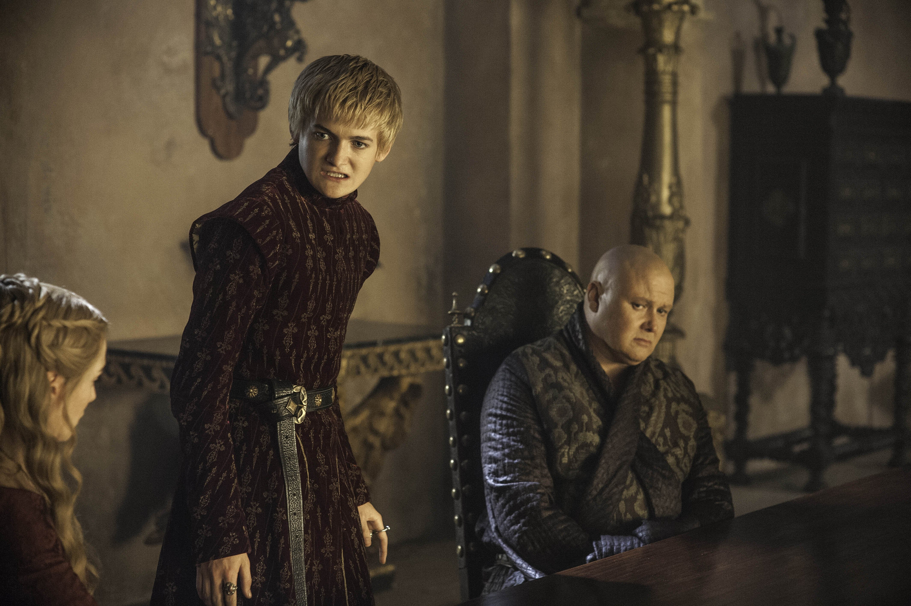 Download mobile wallpaper Game Of Thrones, Tv Show, Jack Gleeson, Joffrey Baratheon, Lord Varys, Conleth Hill for free.