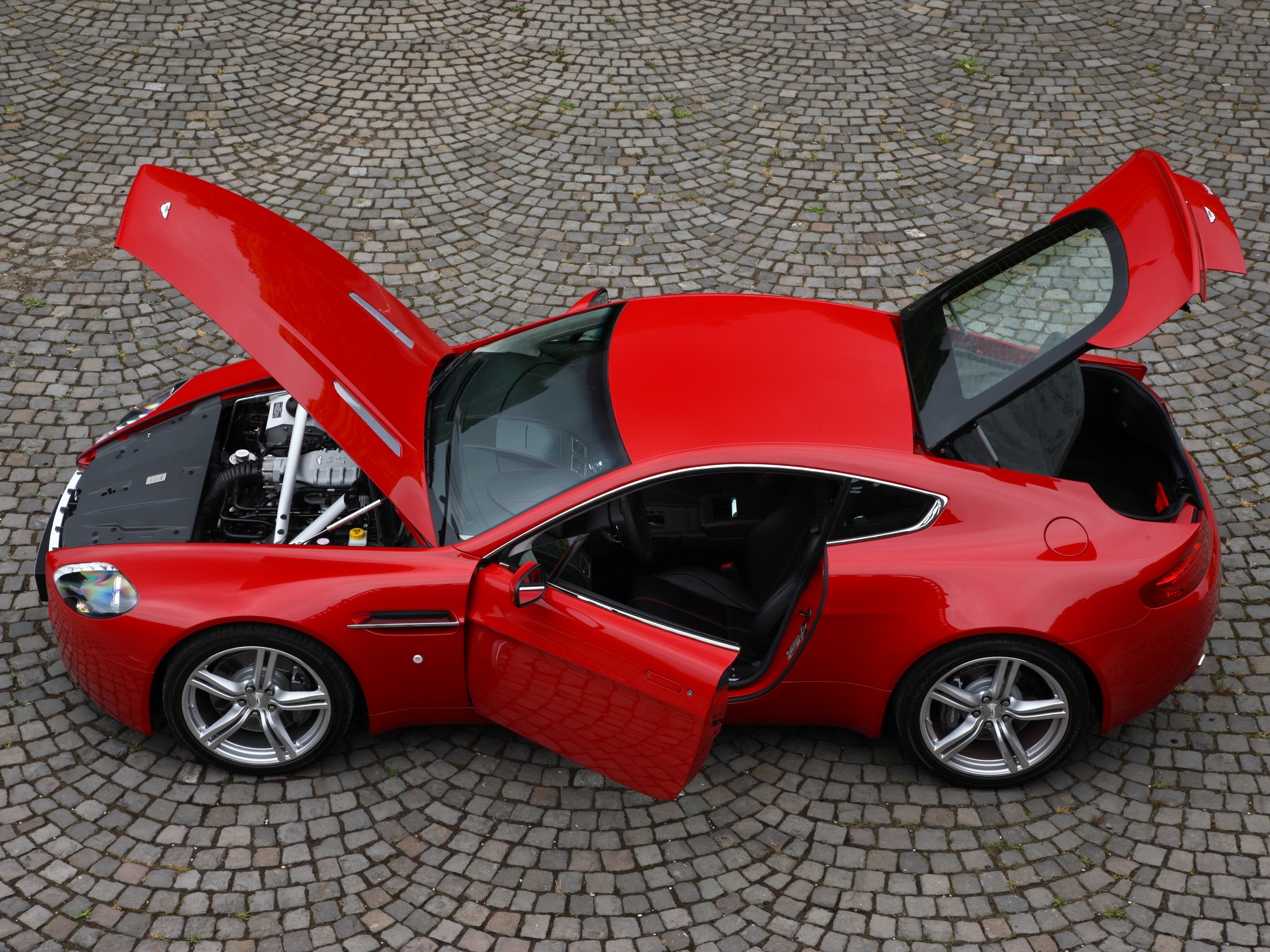 Laden Sie das Auto, Aston Martin, Cars, Blick Von Oben, Stil, 2008, V8, Vorteil, Vantage-Bild kostenlos auf Ihren PC-Desktop herunter