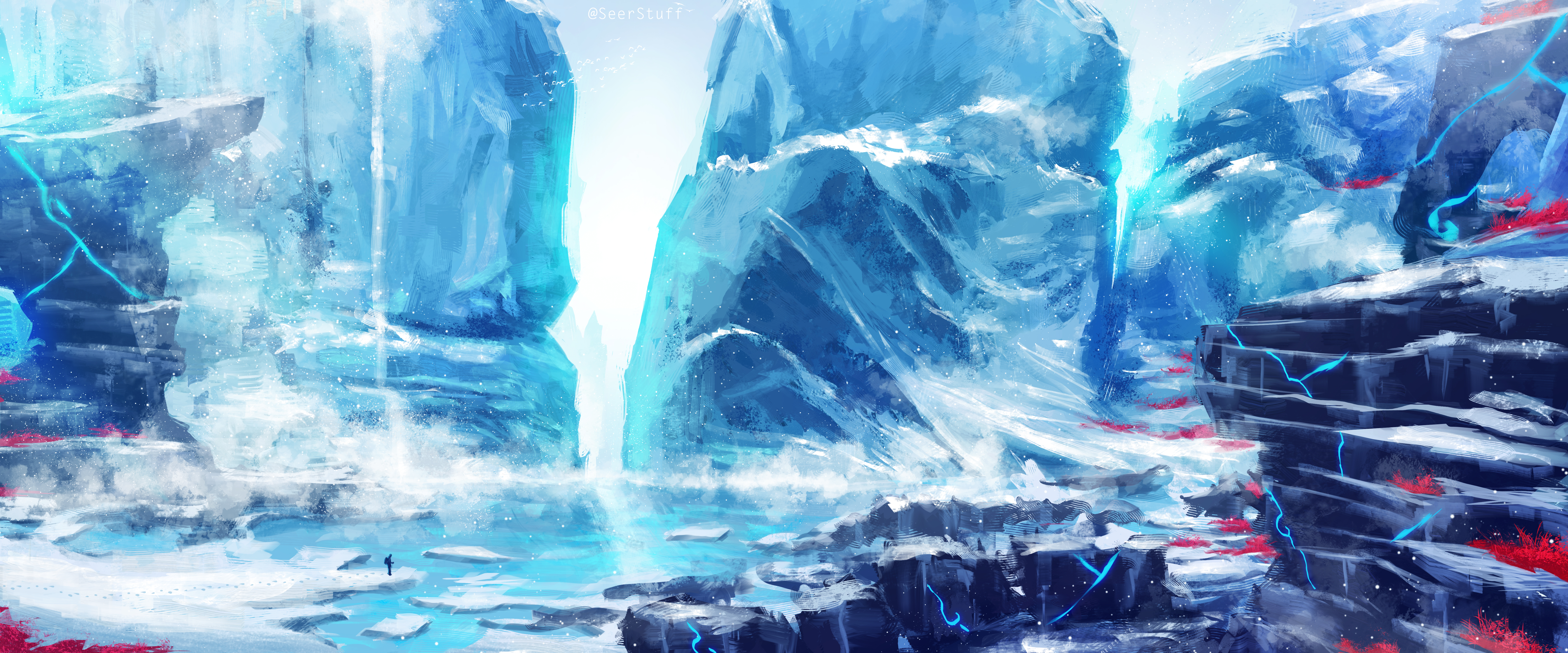 Download mobile wallpaper Landscape, Ice, Sci Fi, Fjord for free.