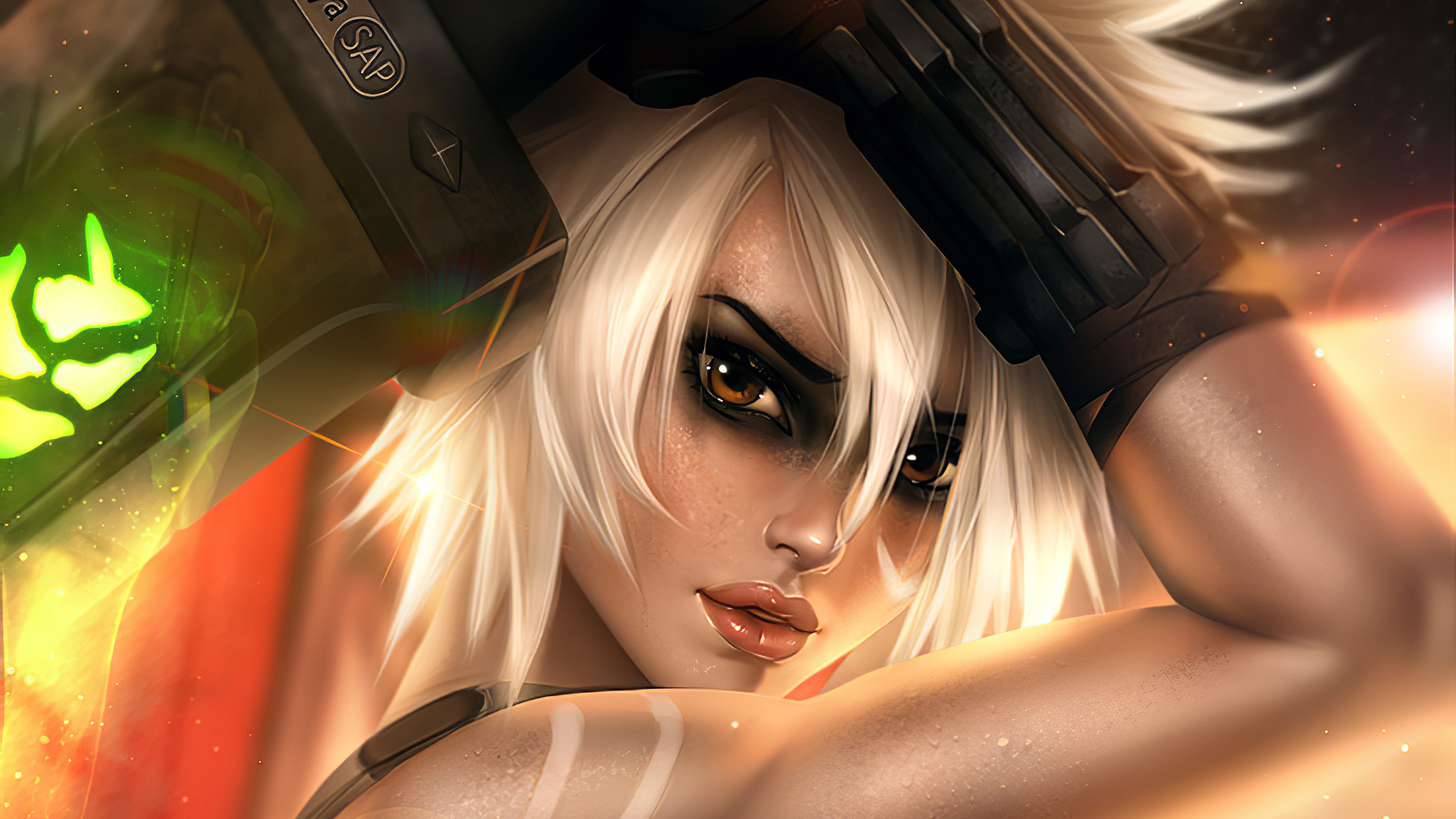 Download mobile wallpaper League Of Legends, Face, Brown Eyes, Video Game, White Hair, Riven (League Of Legends) for free.