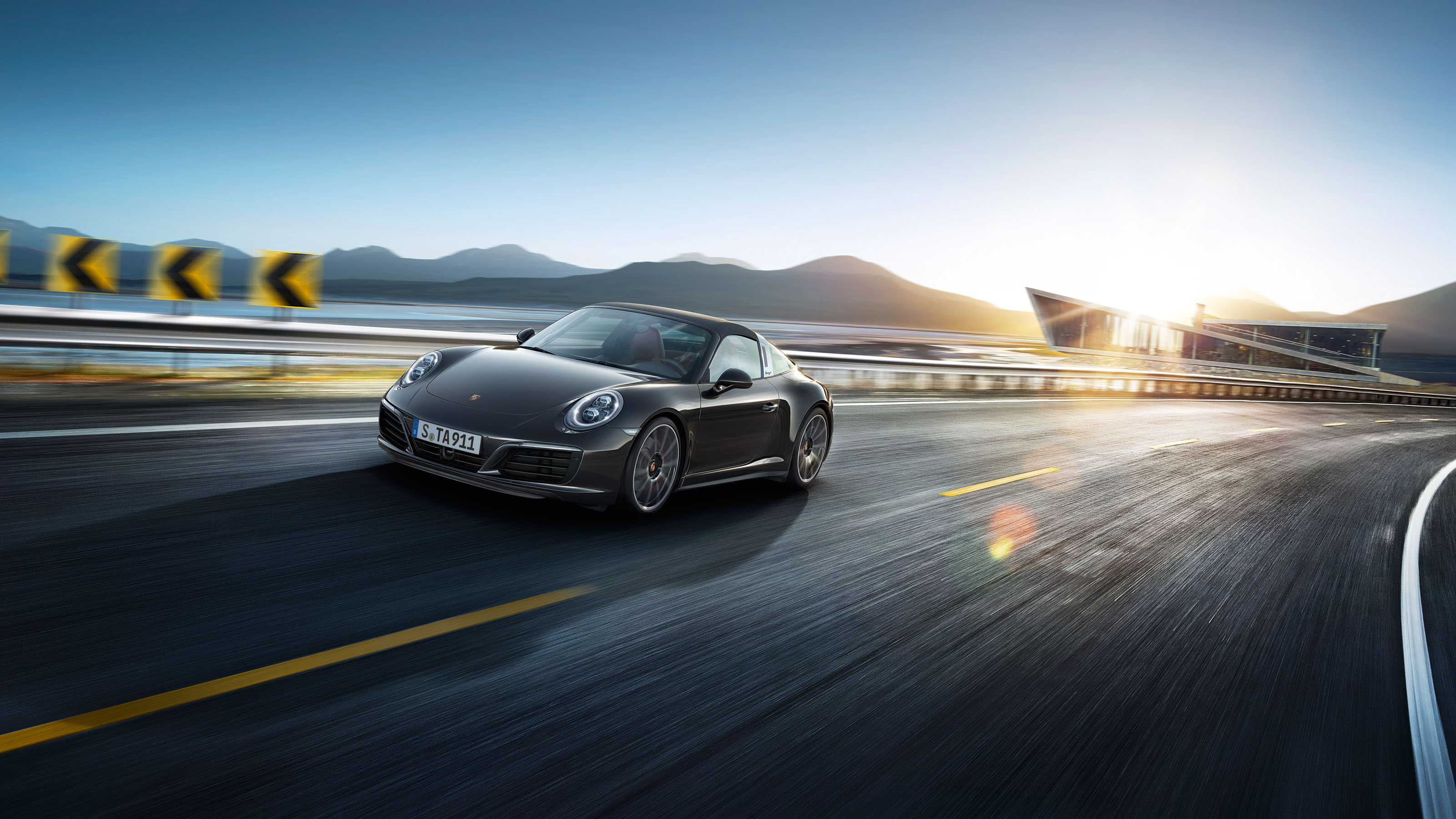 Laden Sie das Porsche, Porsche 911, Autos, Fahrzeuge, Schwarzes Auto, Porsche 911 Targa-Bild kostenlos auf Ihren PC-Desktop herunter