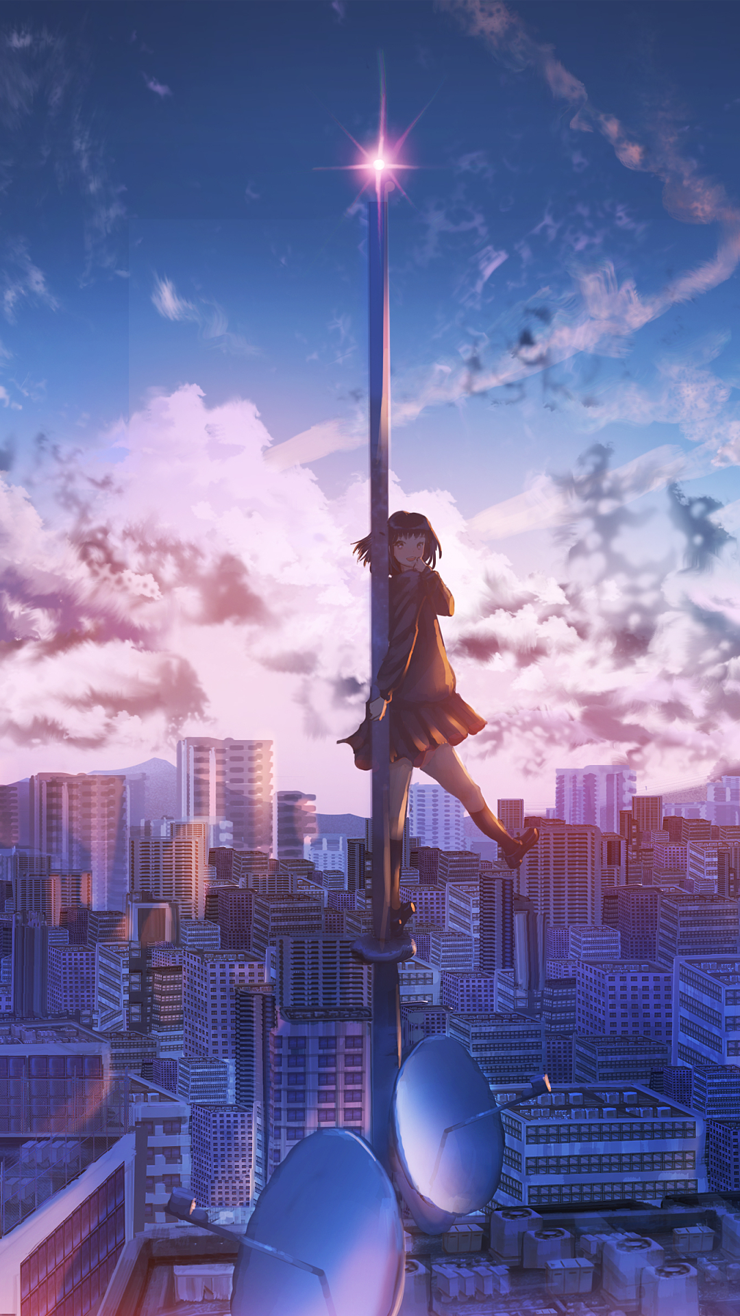 Download mobile wallpaper Anime, City for free.