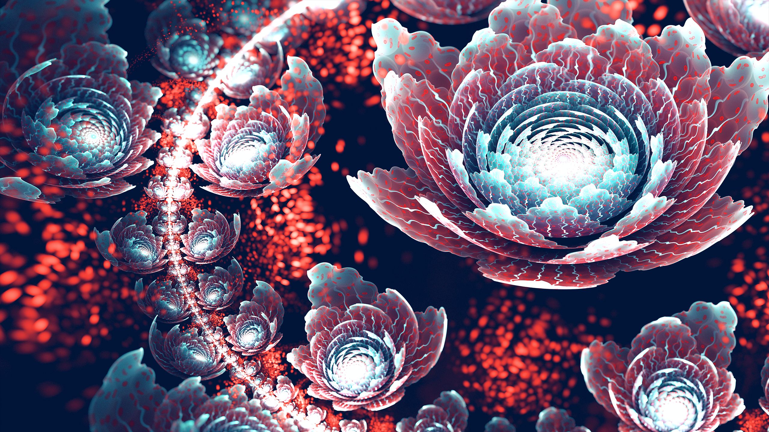 Download mobile wallpaper Abstract, Flower, Light, Fractal, Colorful for free.