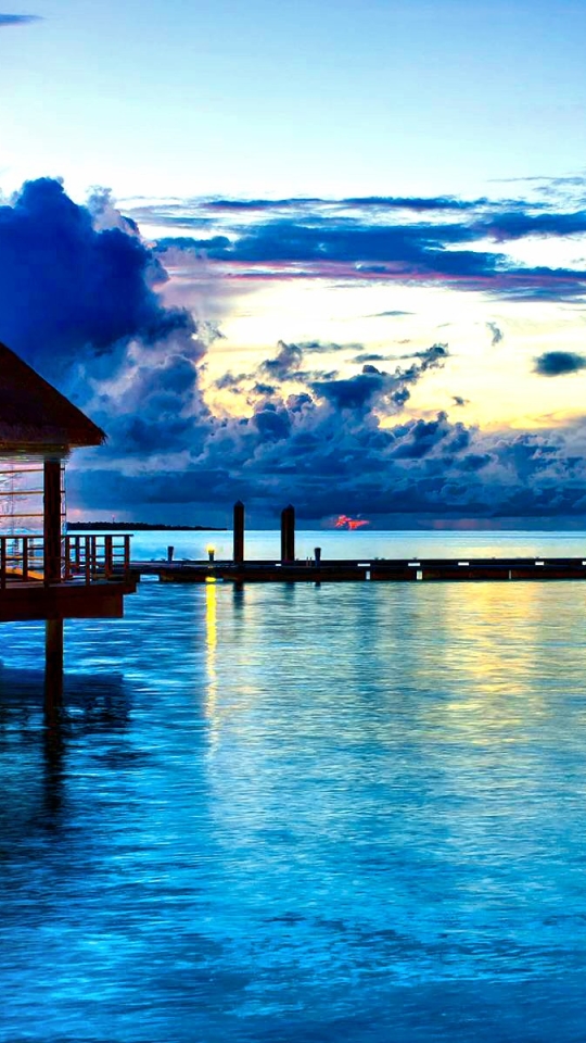 Baixar papel de parede para celular de Pôr Do Sol, Verão, Horizonte, Reflexão, Tropical, Nuvem, Fotografia, Maldivas, Azure, Reflecção gratuito.