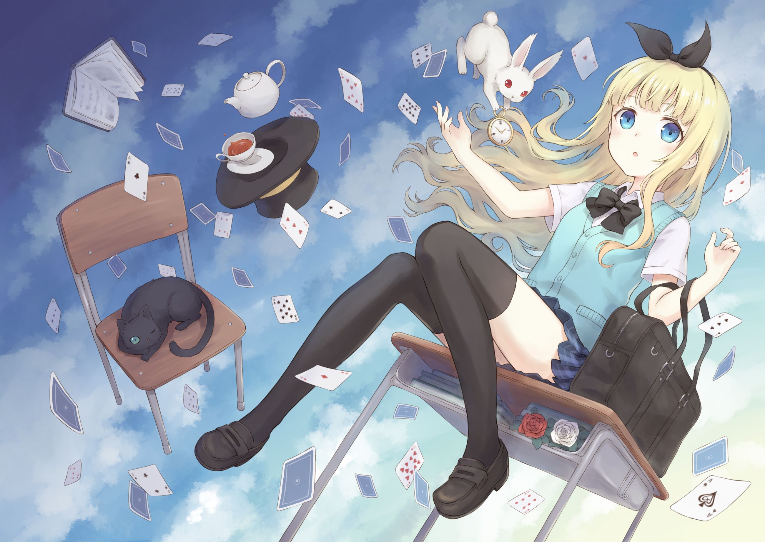 Download mobile wallpaper Anime, Alice In Wonderland, Cat, Alice (Alice In Wonderland) for free.