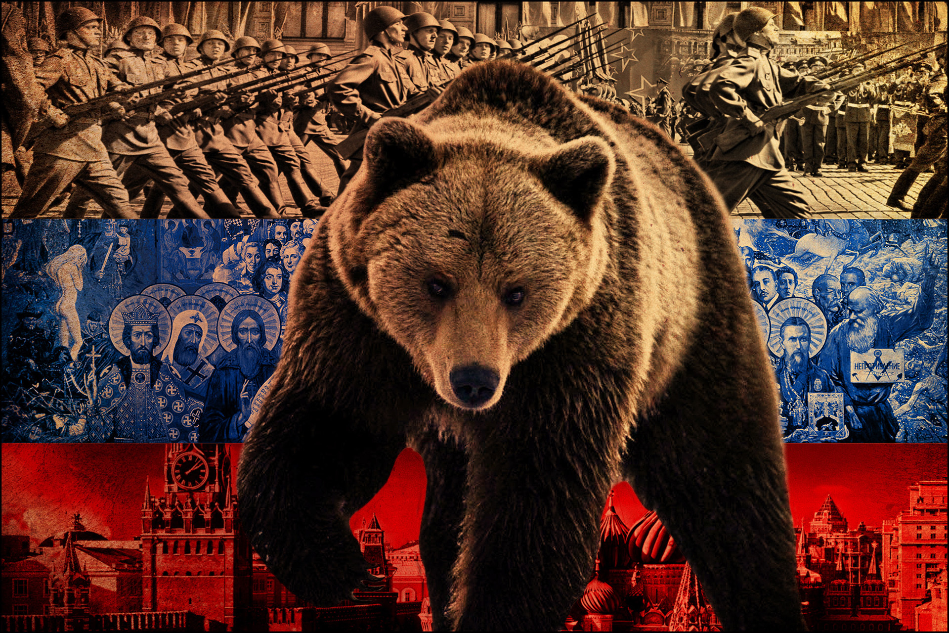 17084 скачать картинку фон, флаги, медведи, животные - обои и заставки бесплатно