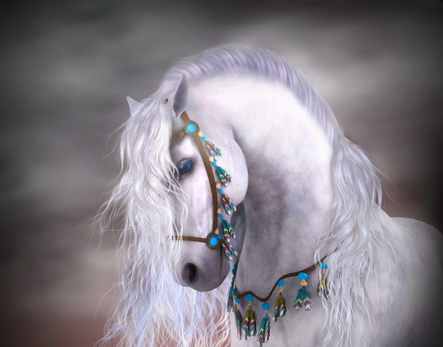 Free download wallpaper Fantasy, Feather, Horse, Blue Eyes, Fantasy Animals on your PC desktop