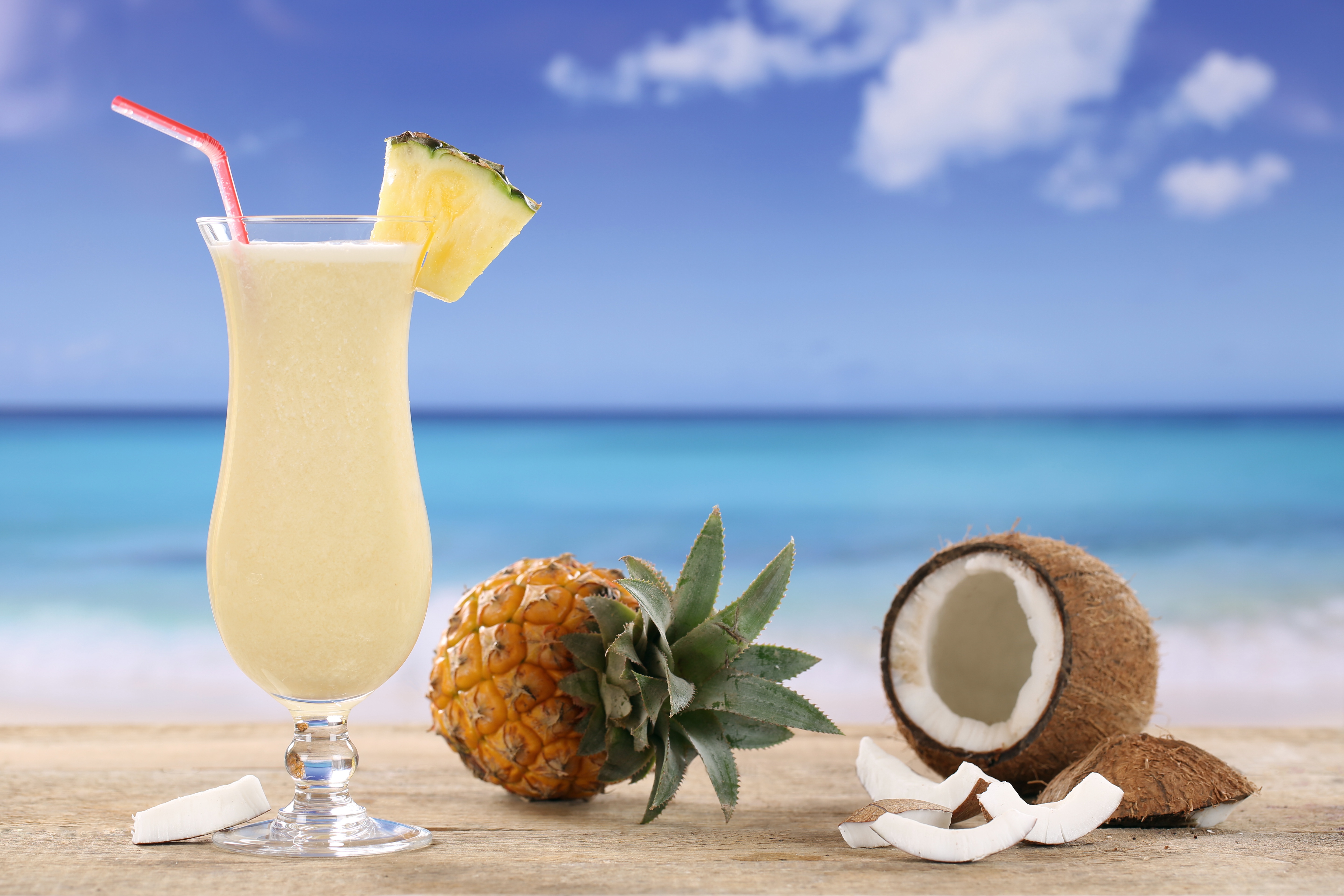 pineapple, food, cocktail, coconut, drink, glass