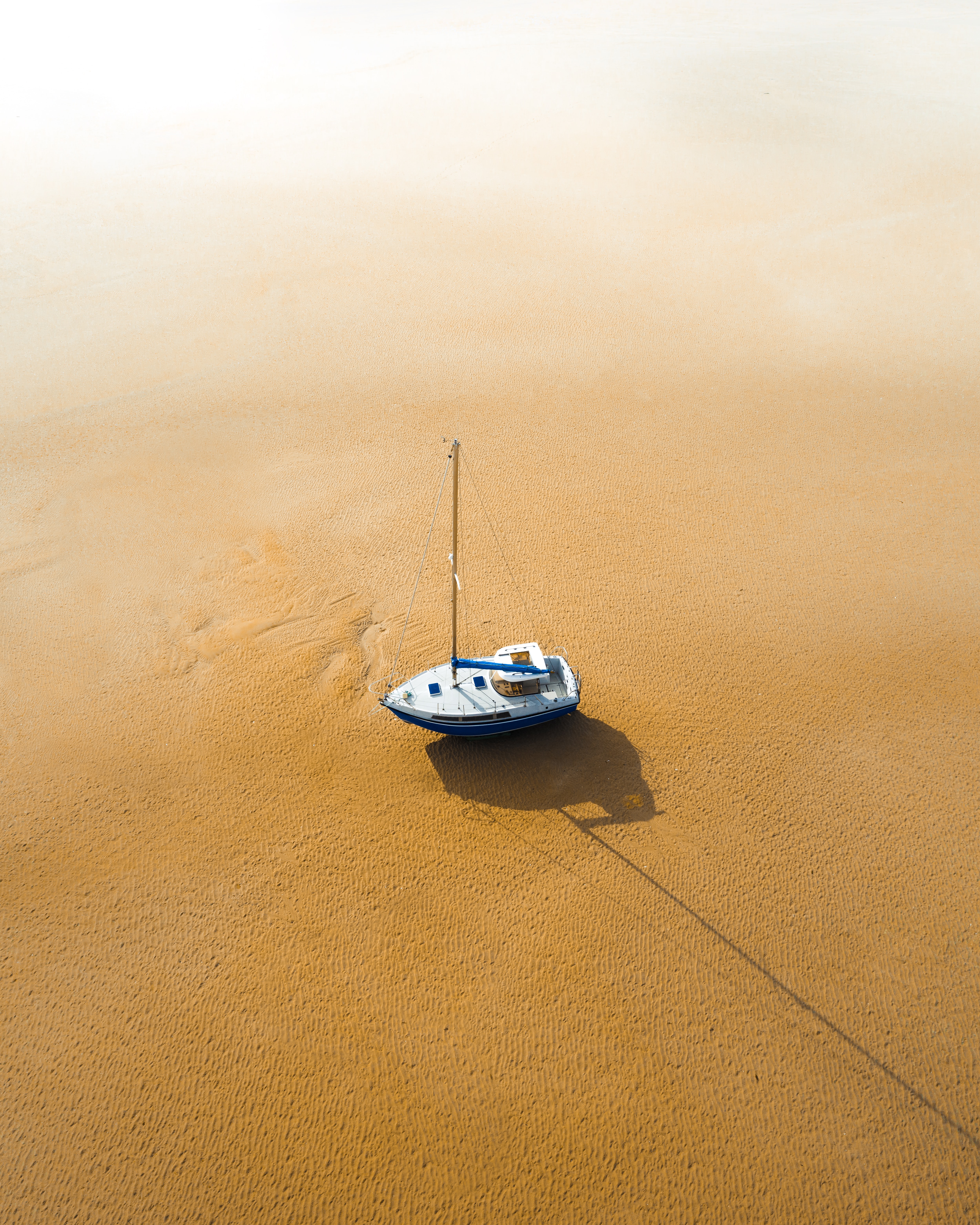sailboat, sand, view from above, miscellanea, miscellaneous, boat, sailfish UHD