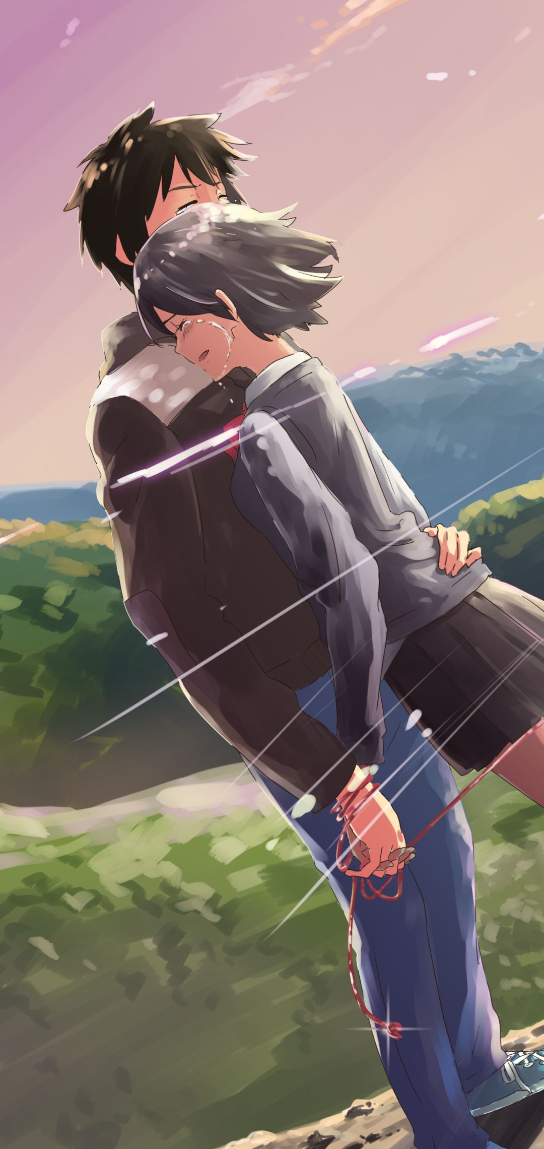 Descarga gratuita de fondo de pantalla para móvil de Animado, Kimi No Na Wa, Mitsuha Miyamizu, Taki Tachibana.