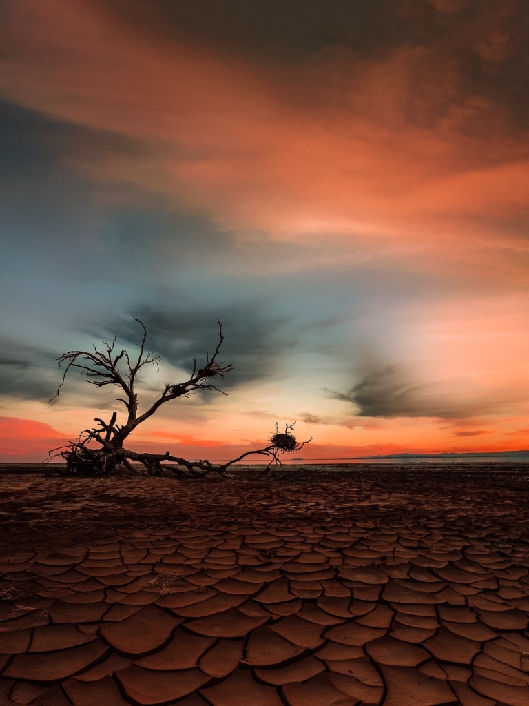 Descarga gratuita de fondo de pantalla para móvil de Cielo, Desierto, Horizonte, Atardecer, Tierra/naturaleza, Puesta De Sol.