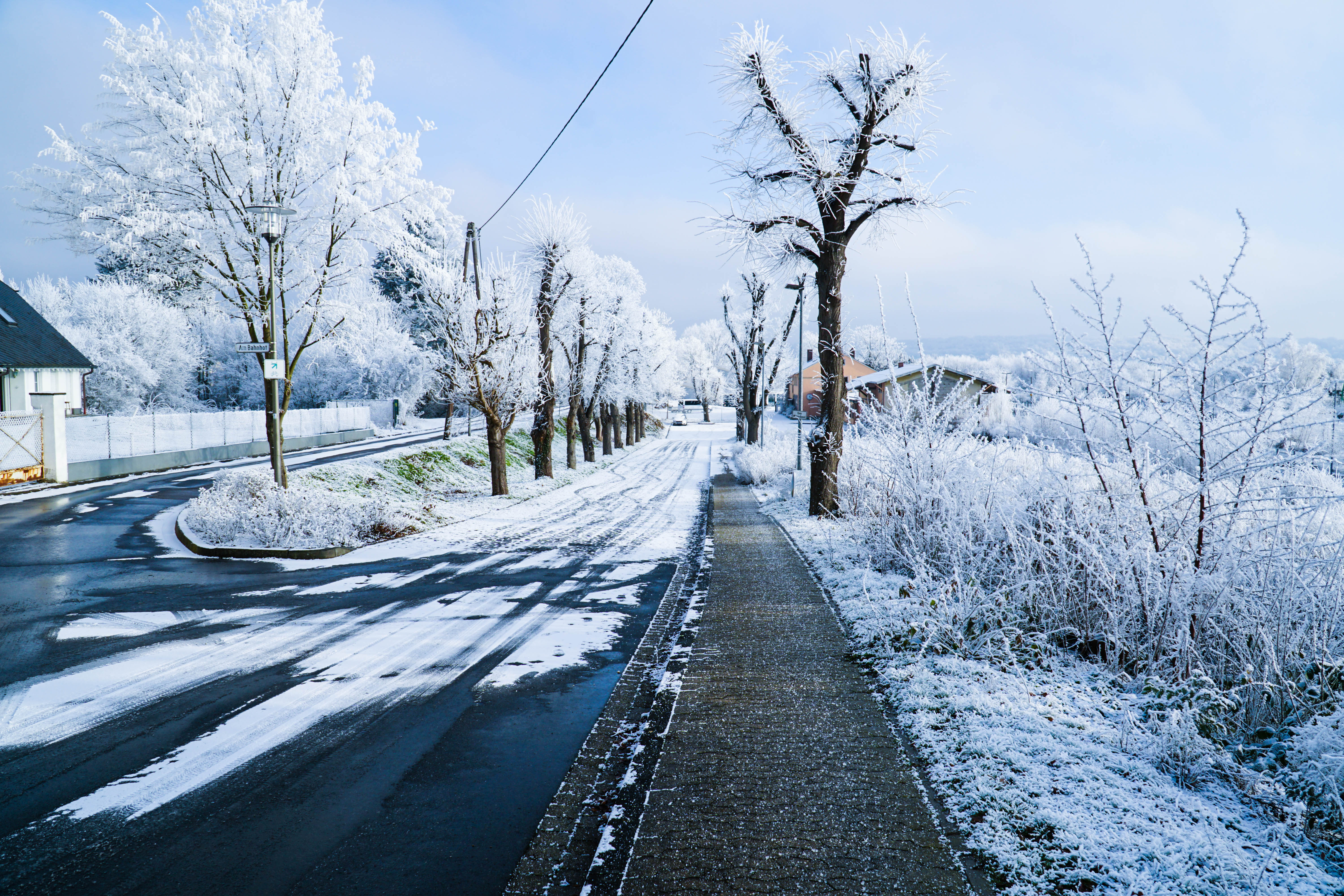Download mobile wallpaper City, Road, Snow, Nature, Winter, Street for free.