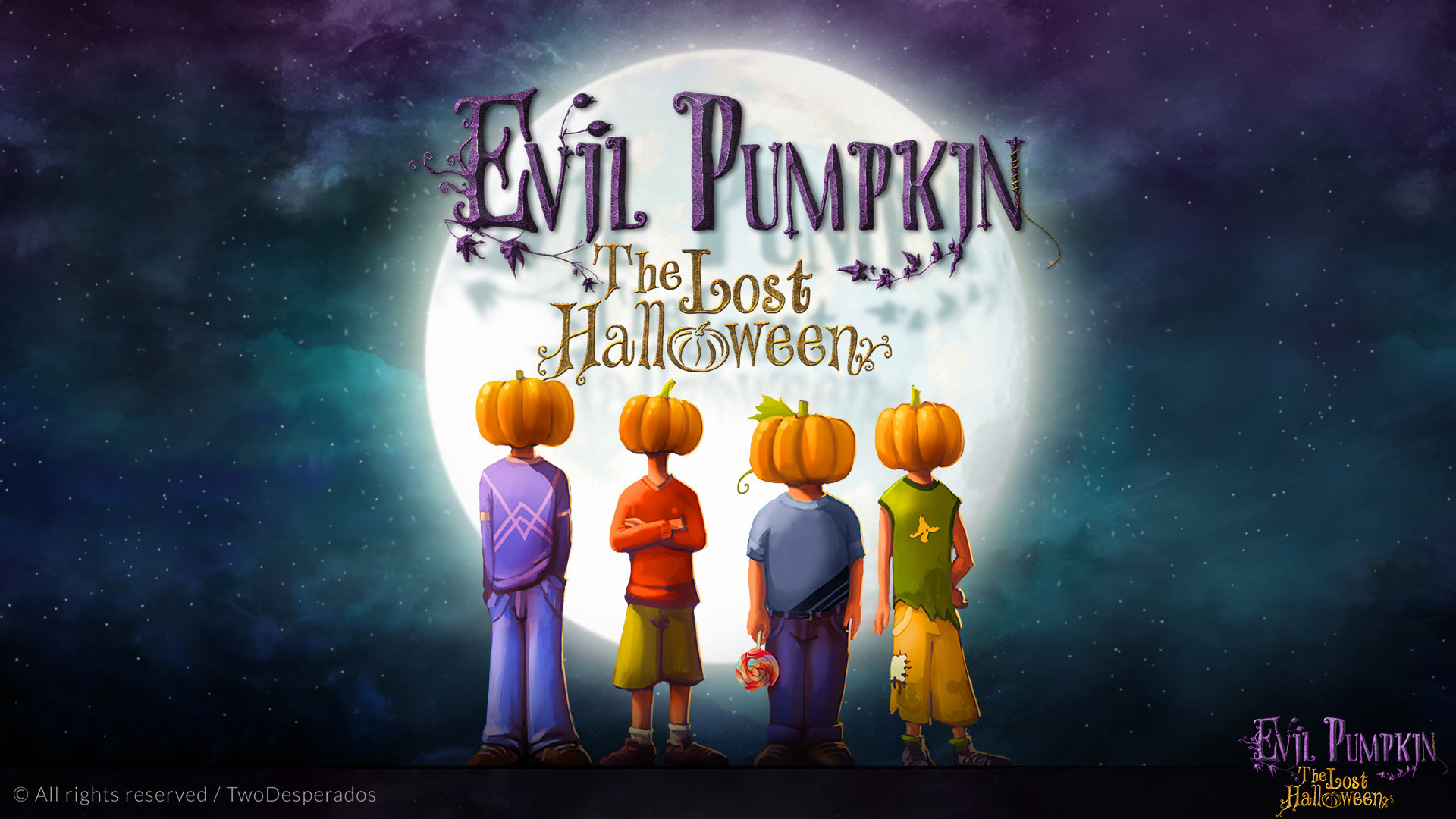 Download mobile wallpaper Halloween, Video Game, Movie, Evil Pumpkin: The Lost Halloween for free.