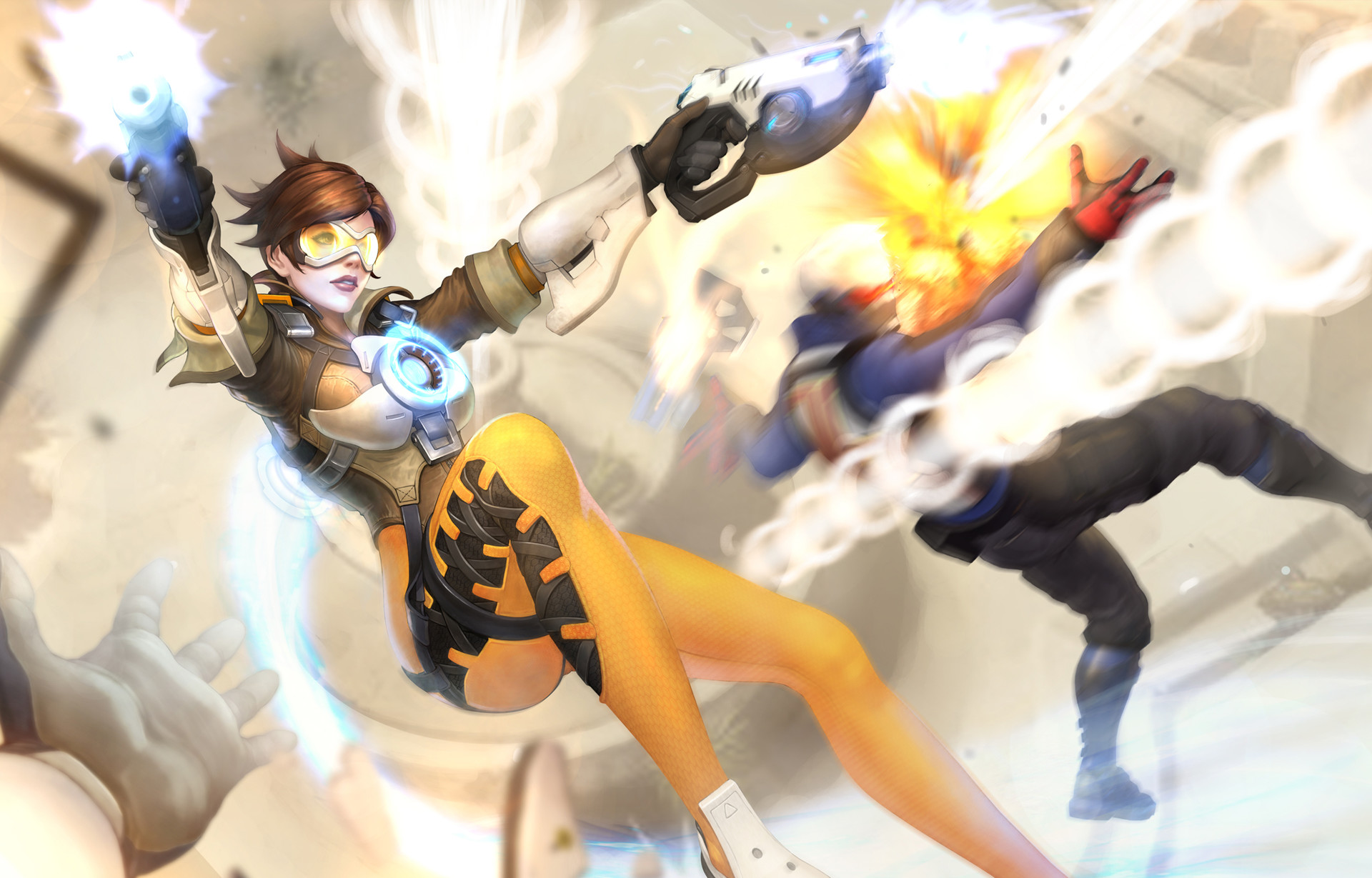 Free download wallpaper Overwatch, Video Game, Tracer (Overwatch), Soldier: 76 (Overwatch) on your PC desktop