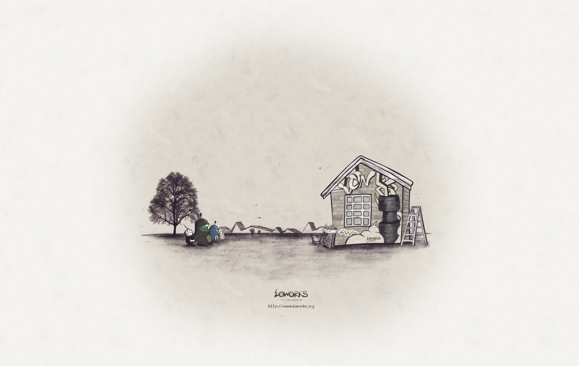 nature, miscellanea, miscellaneous, picture, drawing, house, bw, chb, fwa
