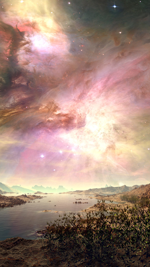 無料モバイル壁紙風景, ファンタジー, 星雲, Sf, 空をダウンロードします。