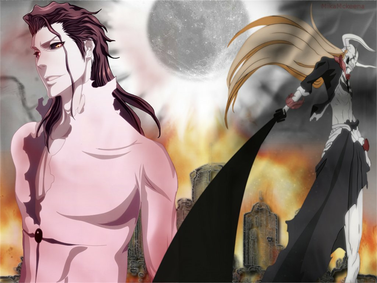 Download mobile wallpaper Anime, Bleach, Ichigo Kurosaki, Sōsuke Aizen for free.